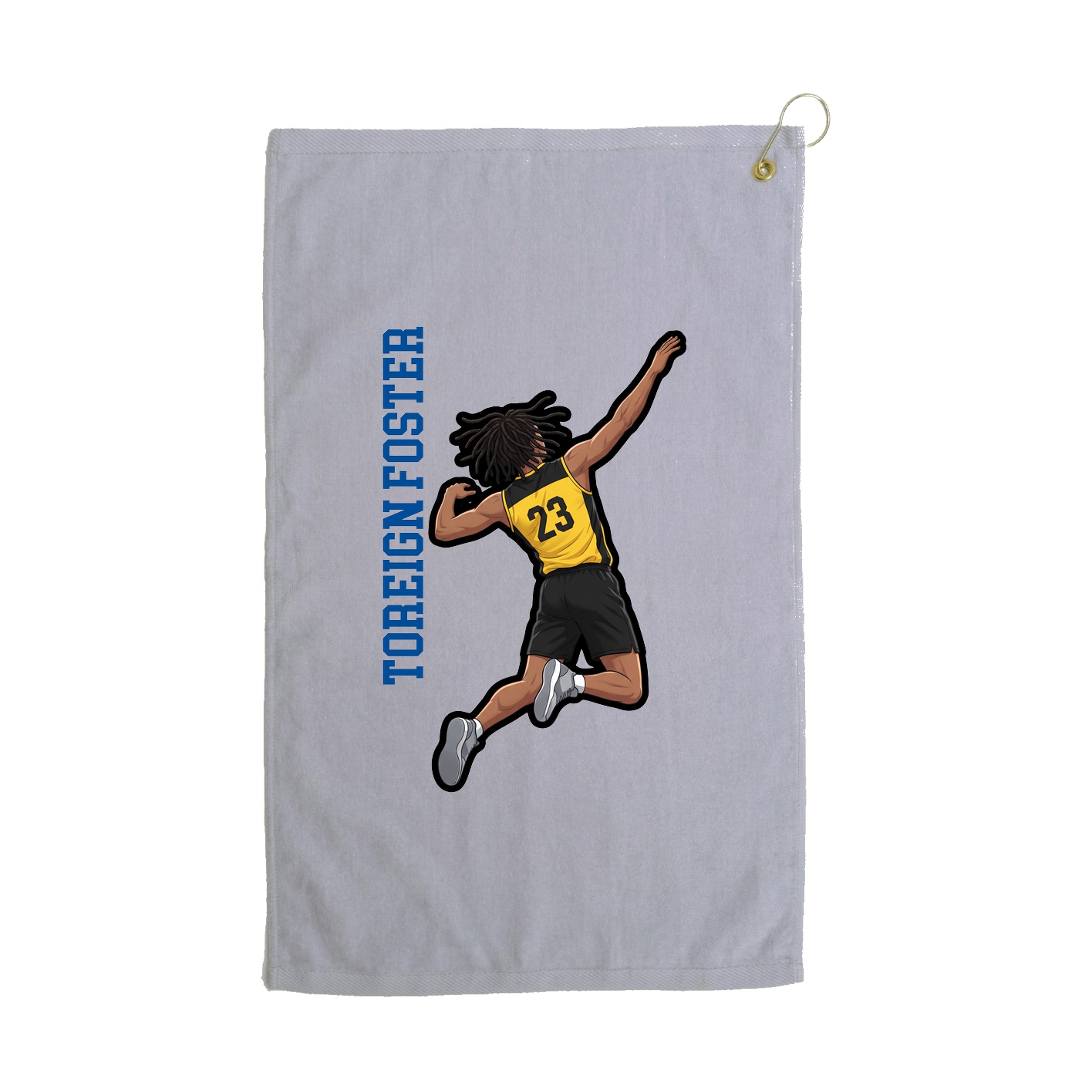 Golf Towel — Name Vertical in Grey
