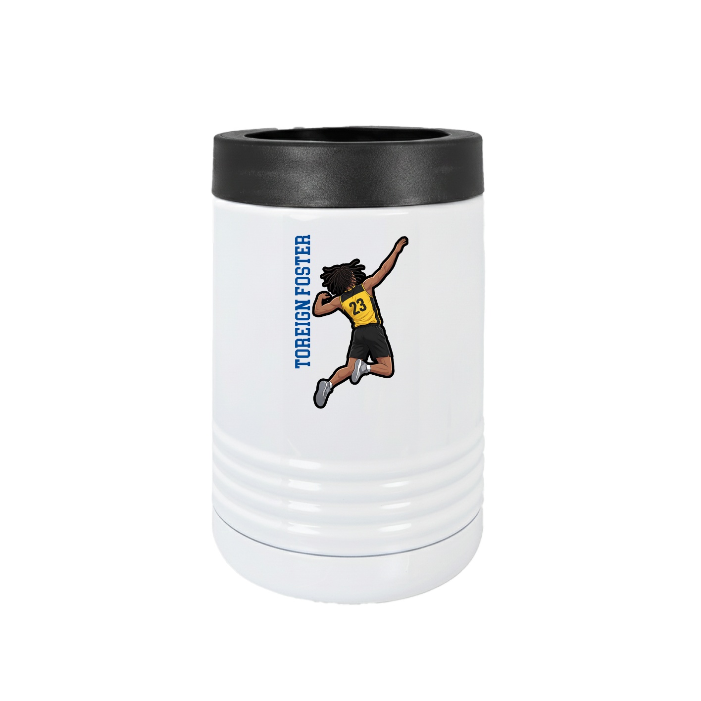 Beverage Holder — Name Vertical in White