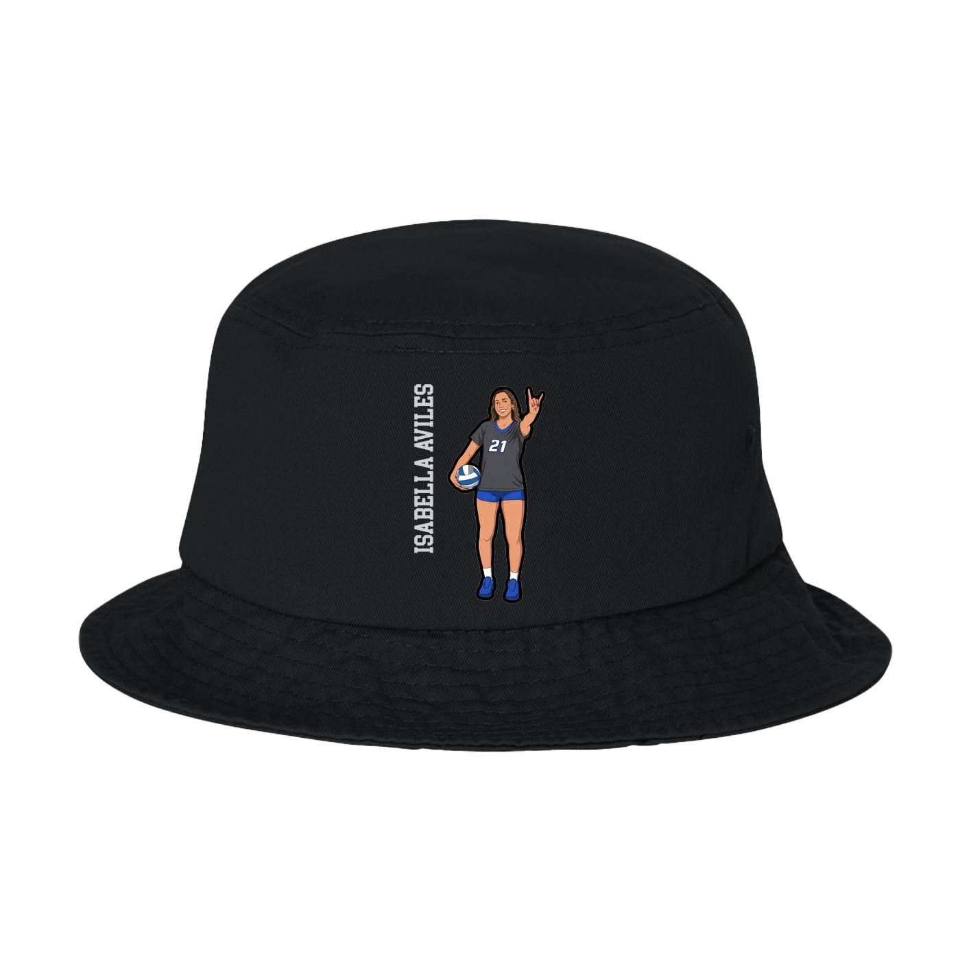Bucket Cap — Name Vertical in Black
