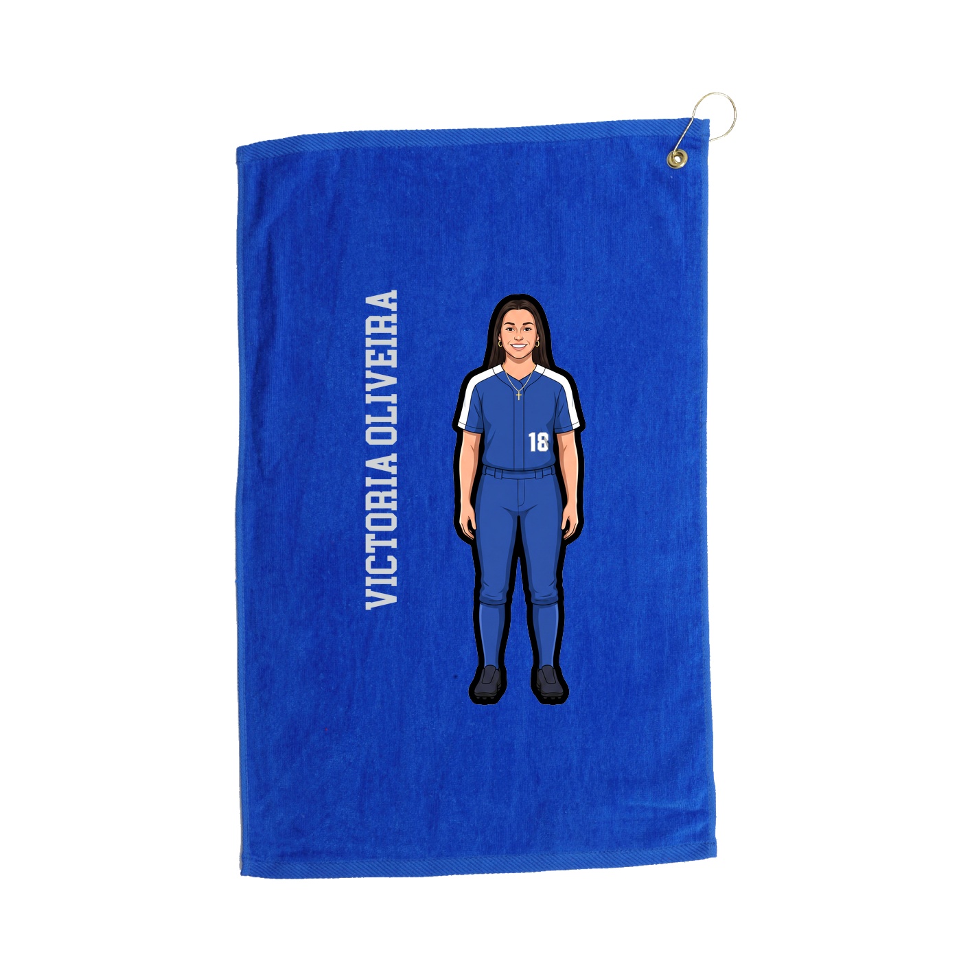 Golf Towel — Name Vertical in Royal