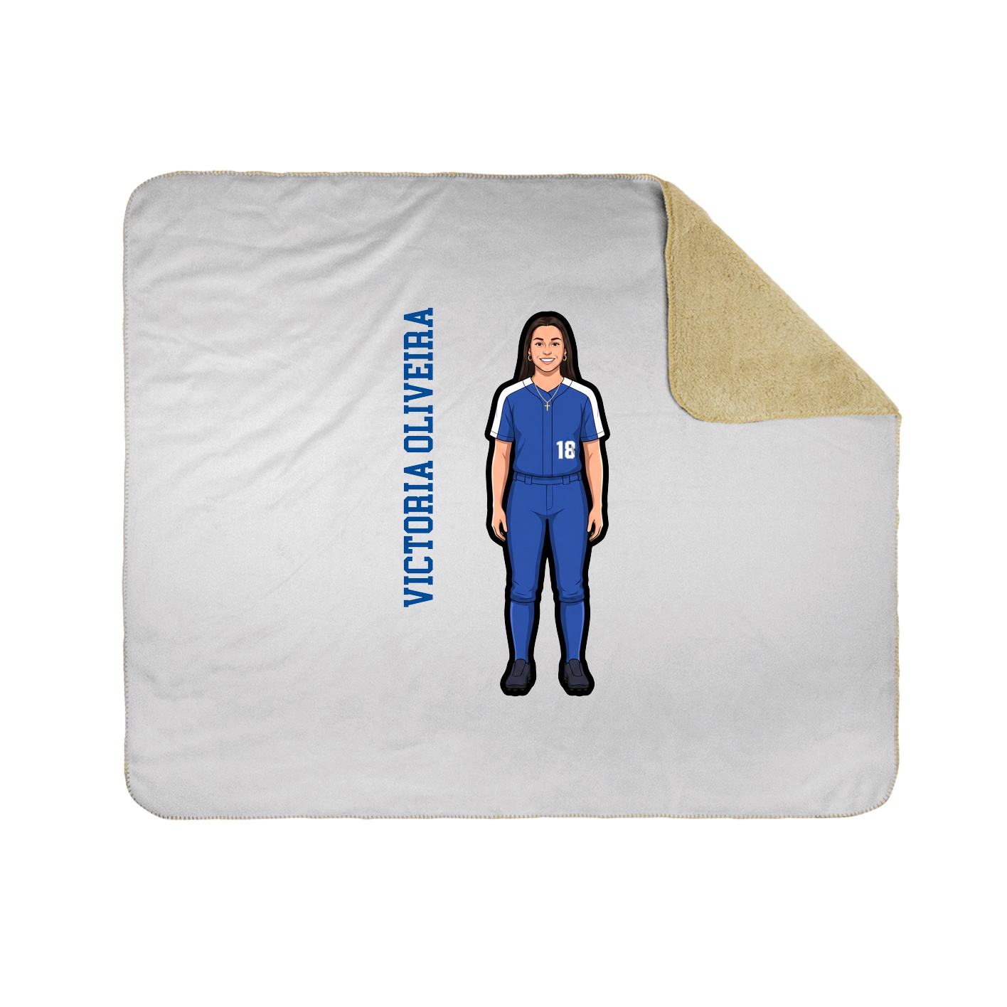 Throw Blanket — Name Vertical in White