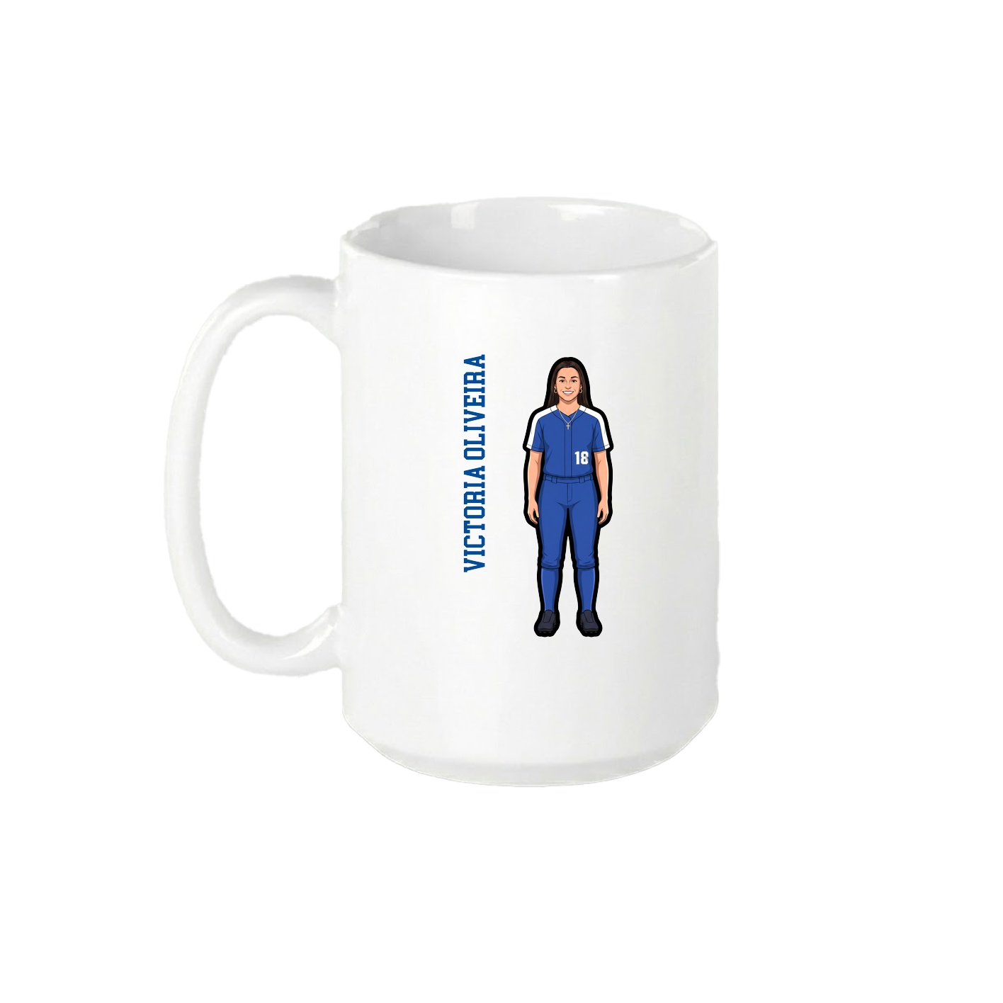 15oz Coffee Mug — Name Vertical in White