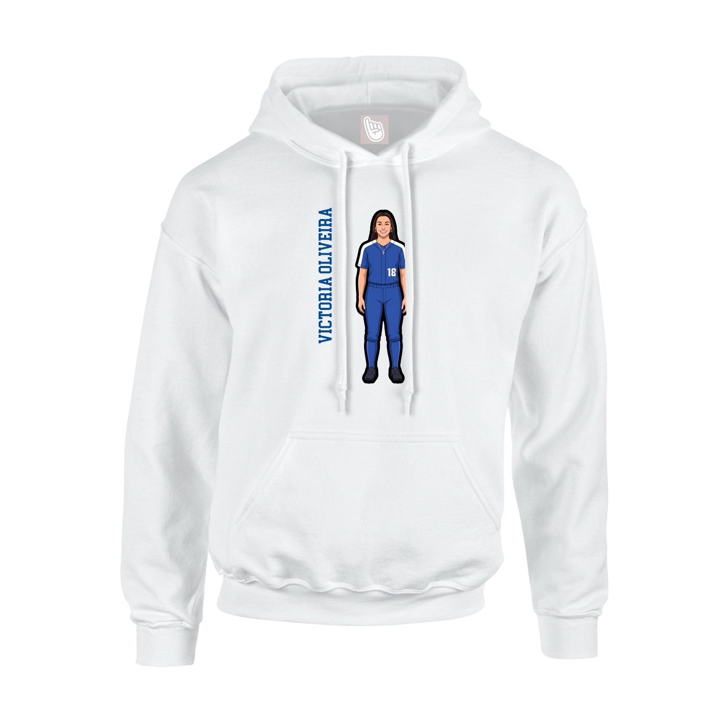 Youth Hoodie — Name Vertical in White