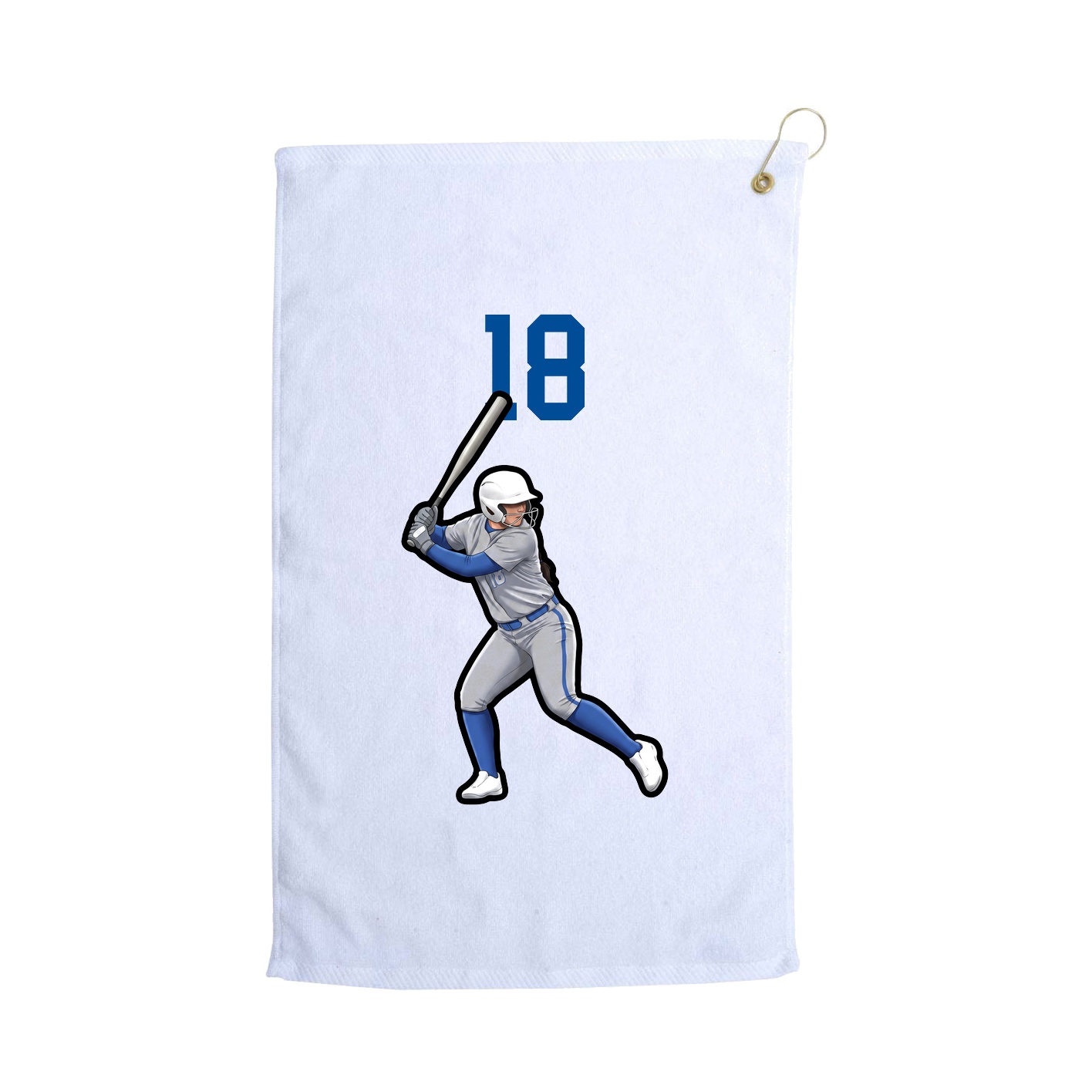 Golf Towel — Number Top in White