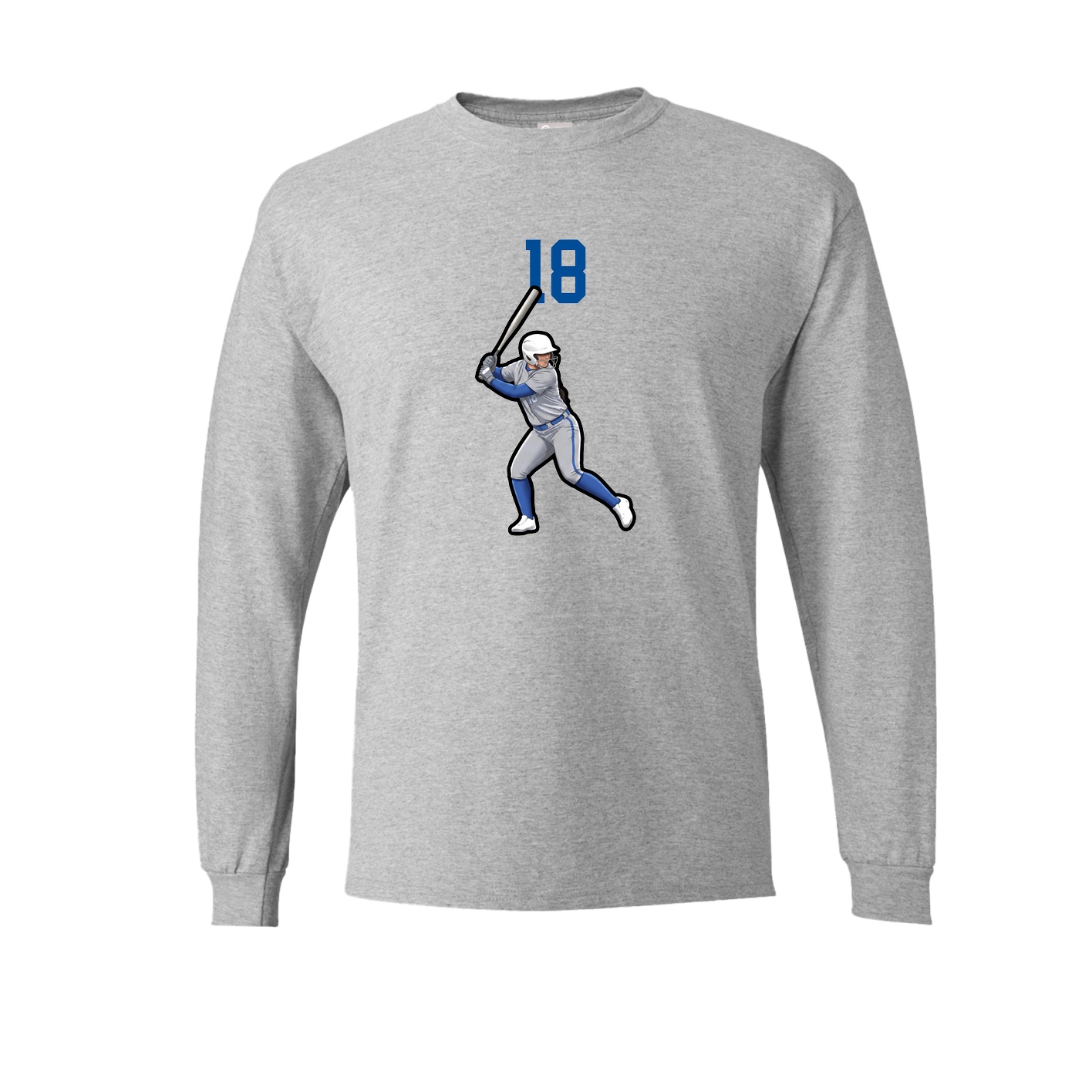 Long Sleeve Tee — Number Top in Grey