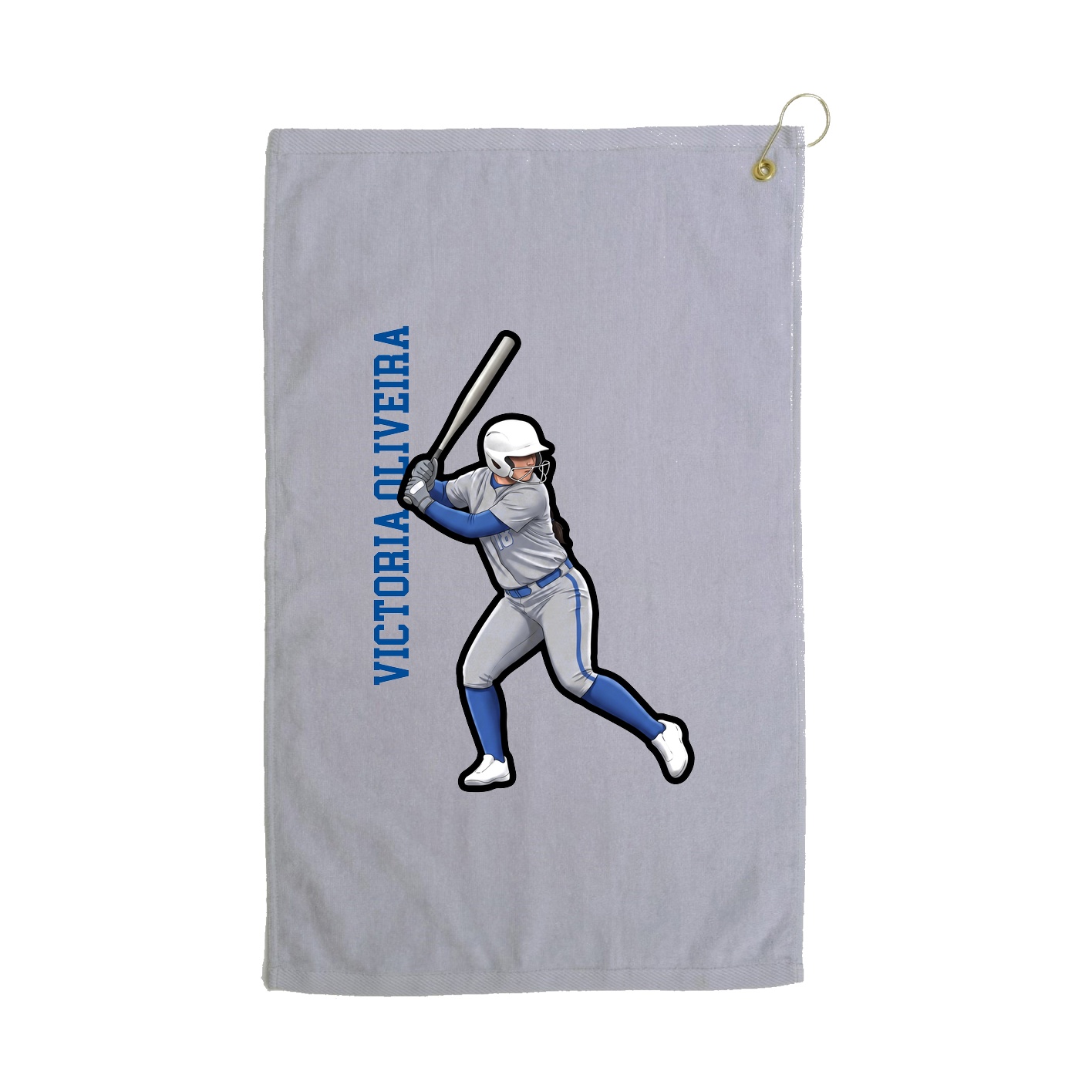Golf Towel — Name Vertical in Grey