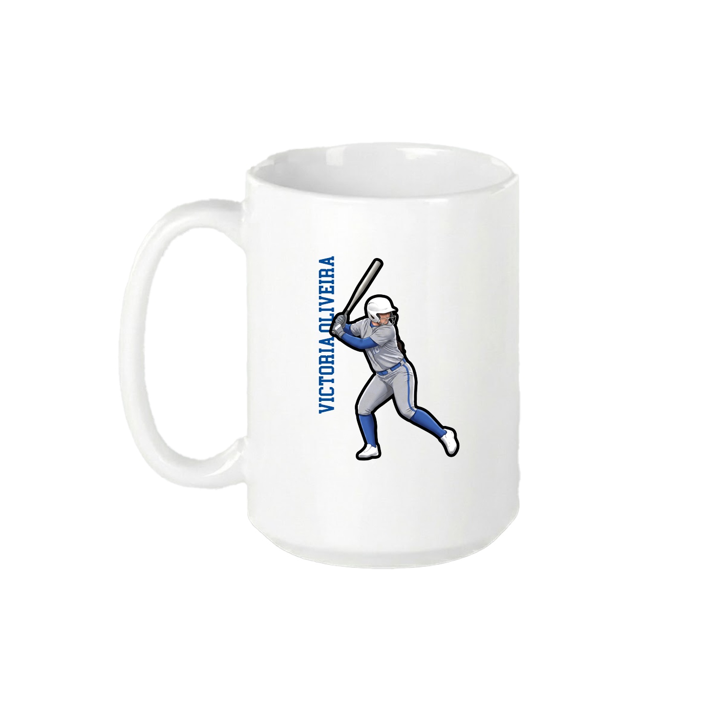 15oz Coffee Mug — Name Vertical in White