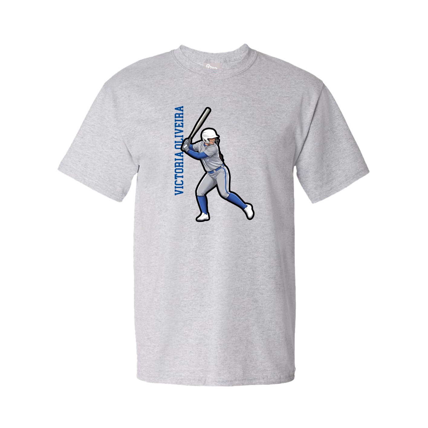 Youth Tee — Name Vertical in Grey