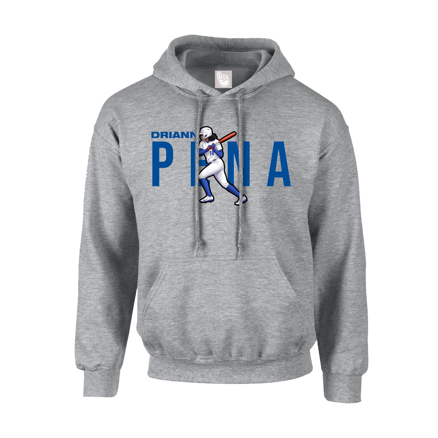 Youth Hoodie — Player Name in Grey