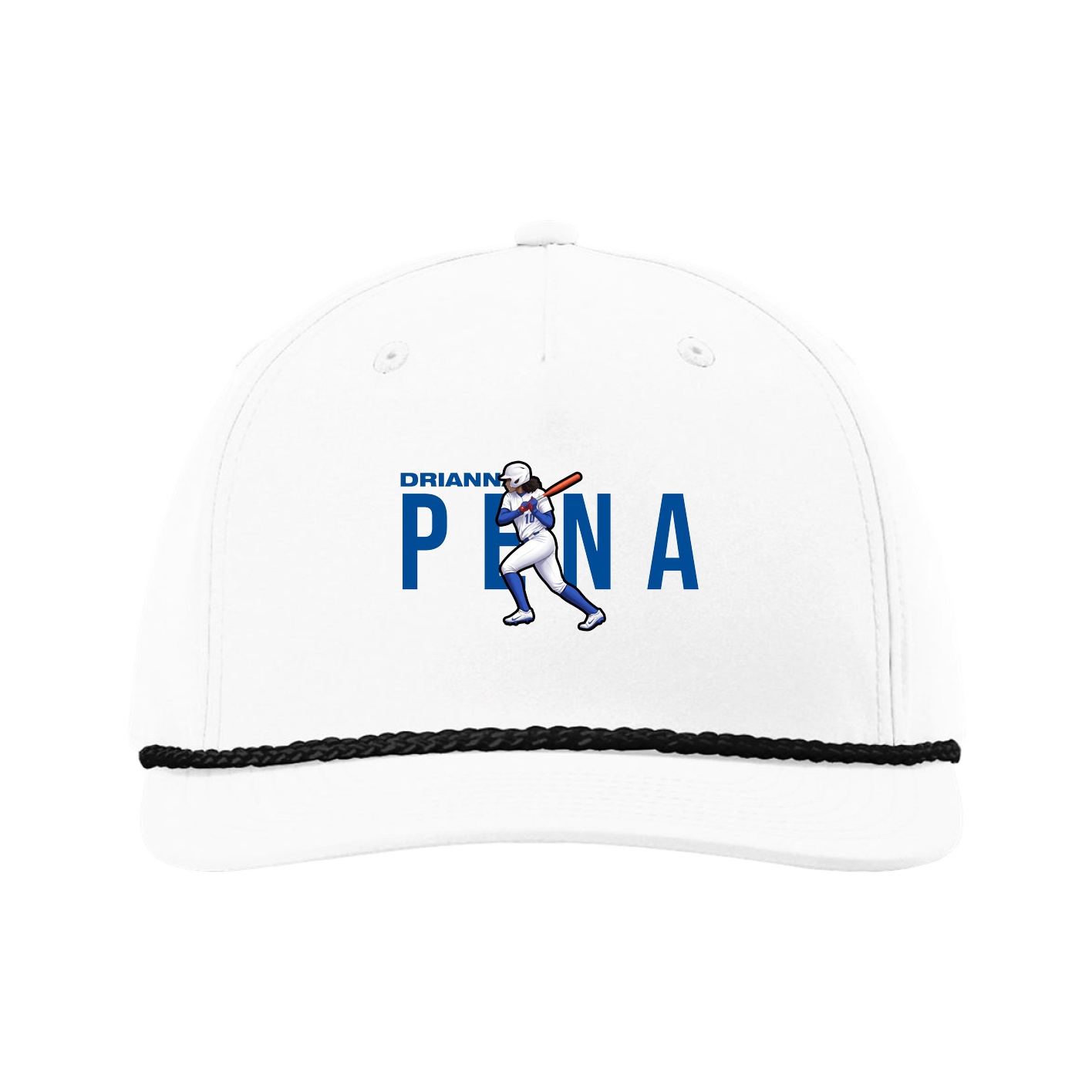 Five-Panel Classic Rope Cap — Player Name in White