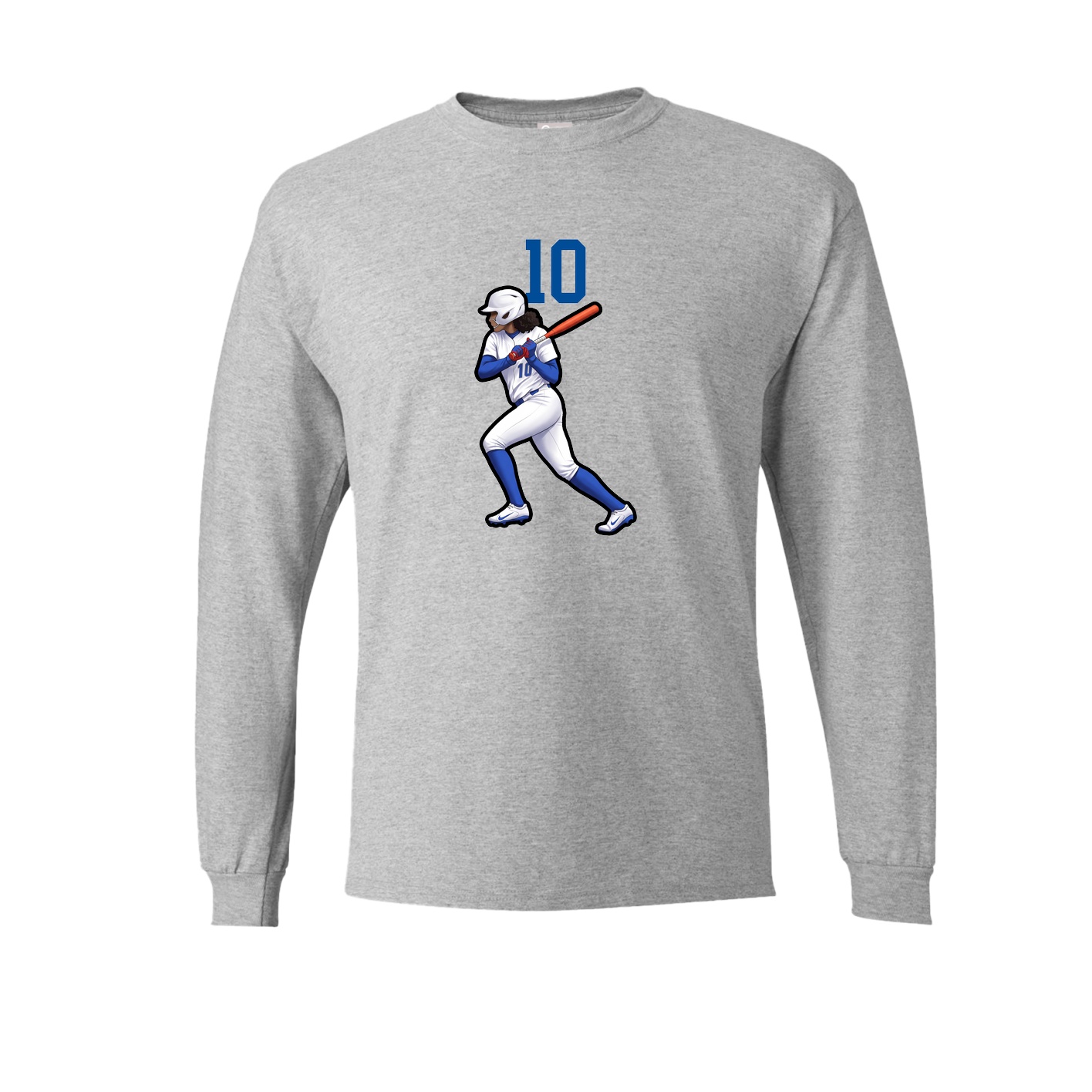 Long Sleeve Tee — Number Top in Grey