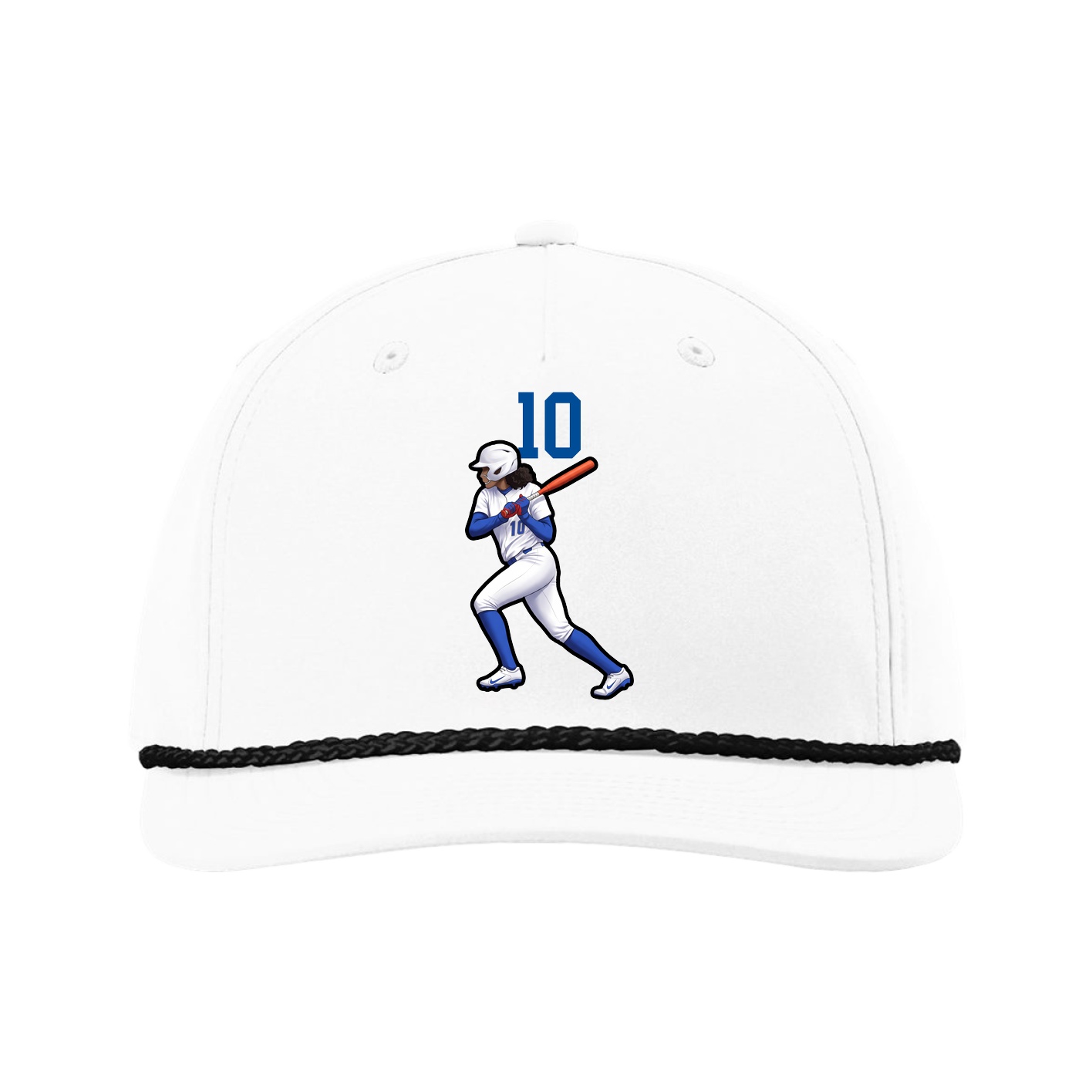 Five-Panel Classic Rope Cap — Number Top in White