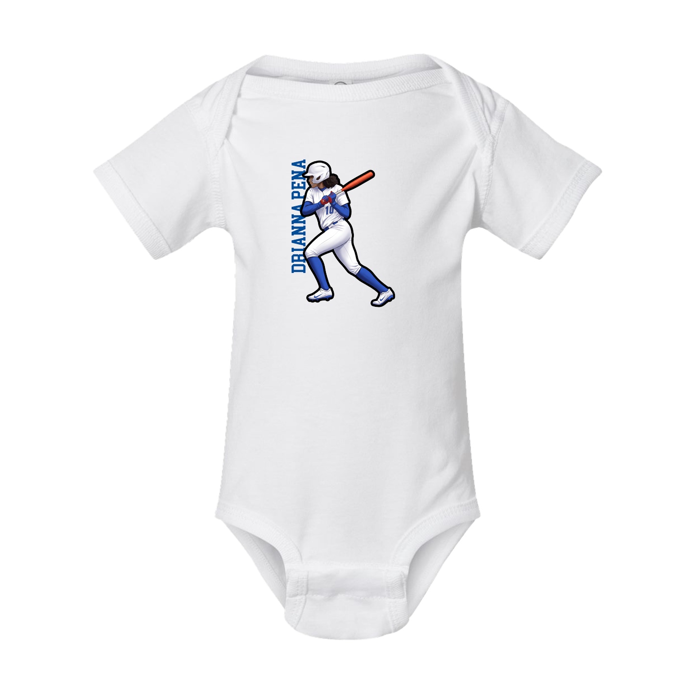 Baby Onesie — Name Vertical in White