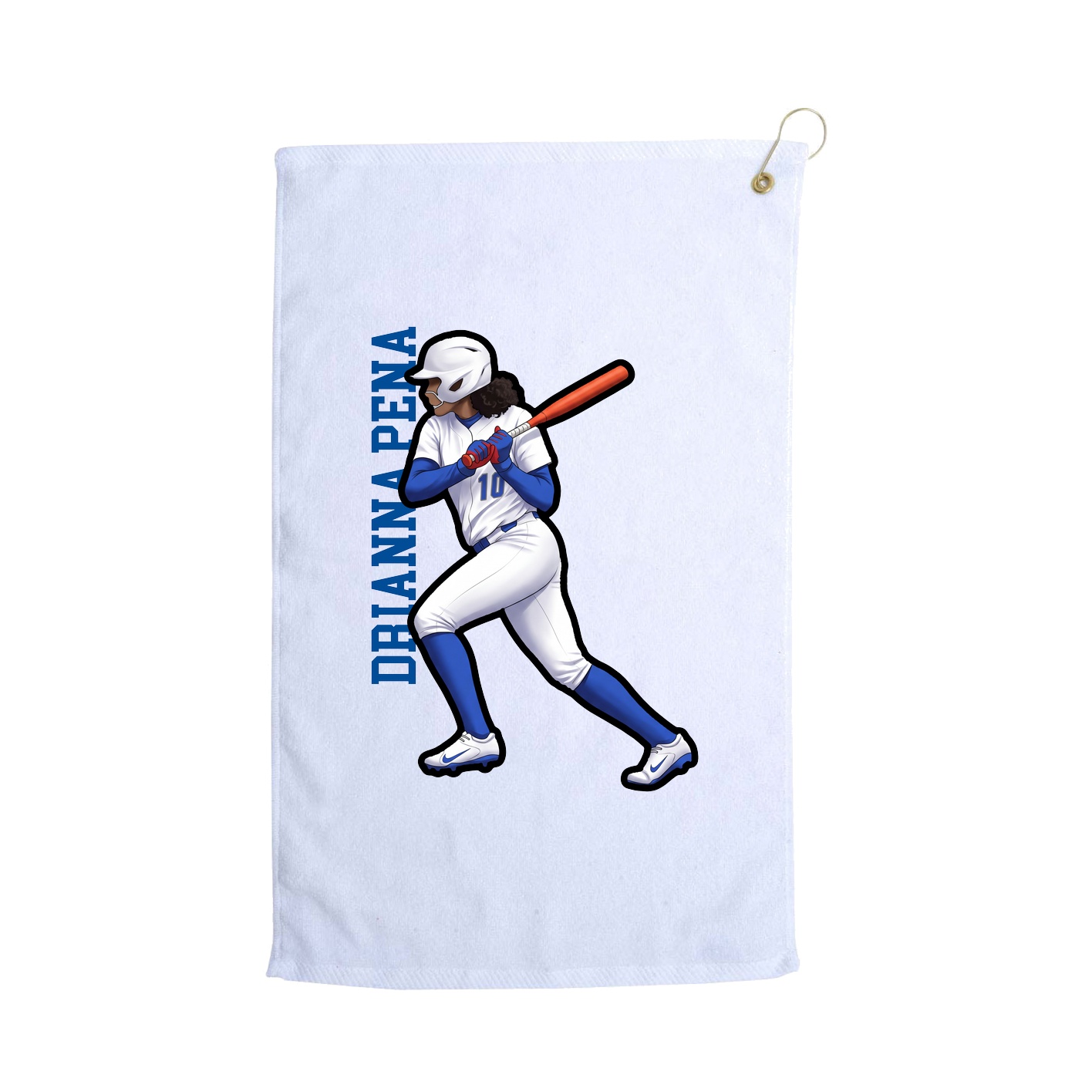 Golf Towel — Name Vertical in White
