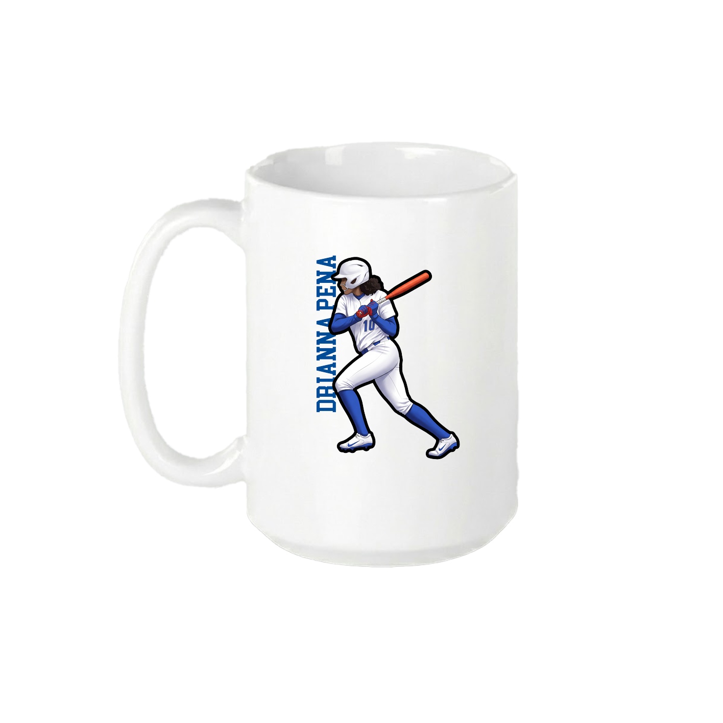 15oz Coffee Mug — Name Vertical in White