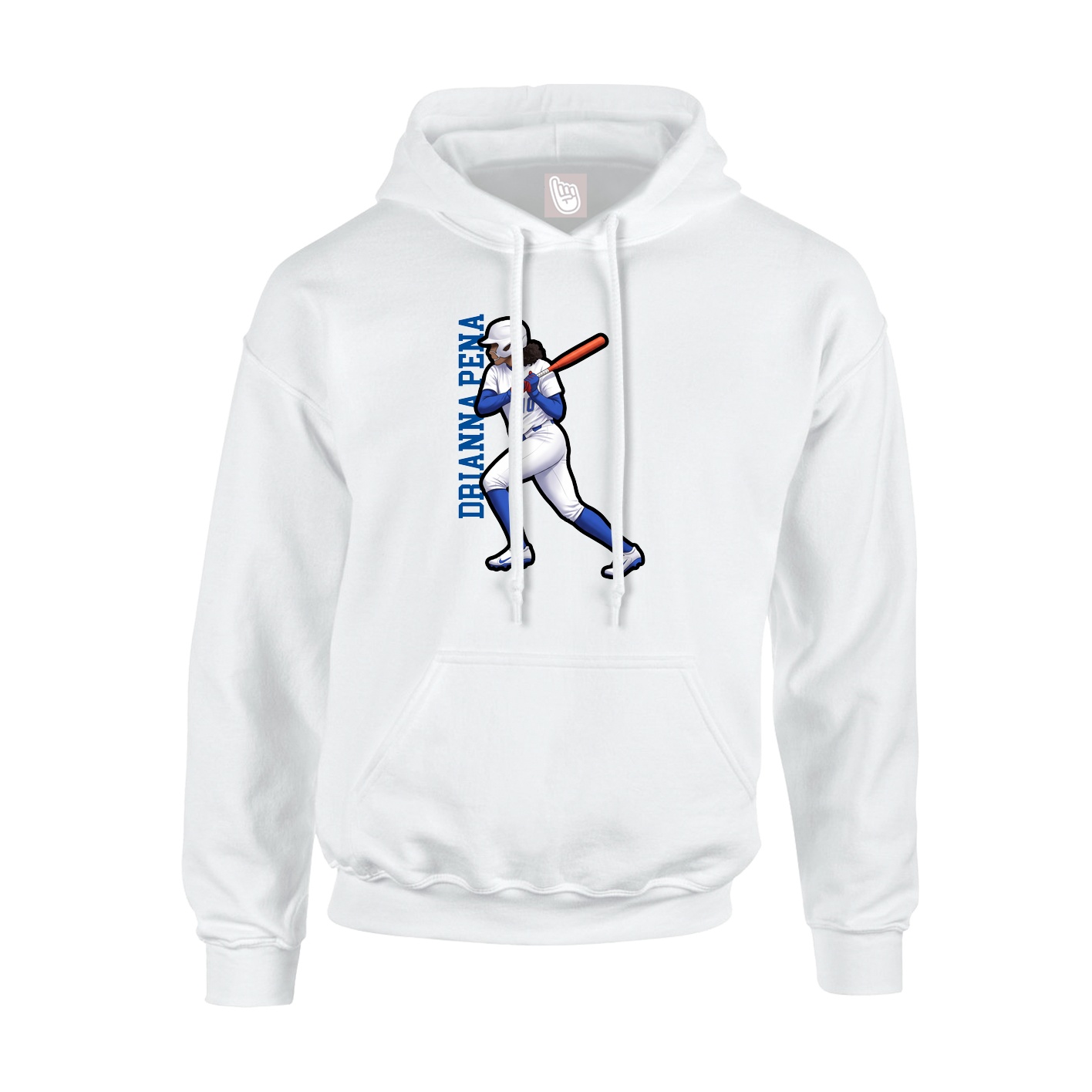 Hoodie — Name Vertical in White