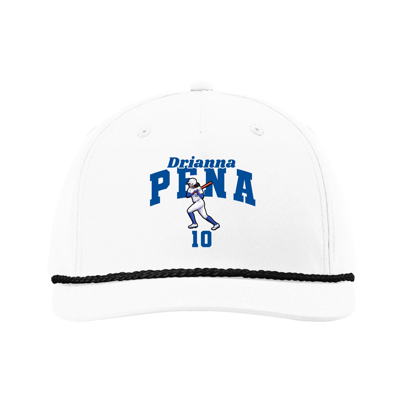 Five-Panel Classic Rope Cap — Signature Arch in White