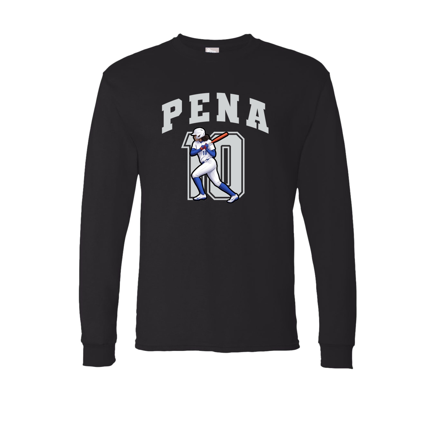 Long Sleeve Tee — Number in Black