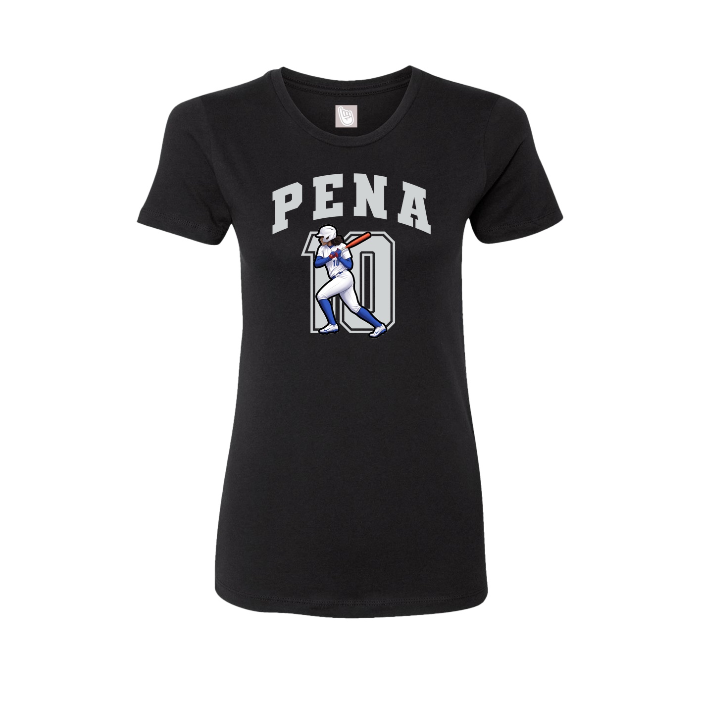 Fitted Women's Tee — Number in Black