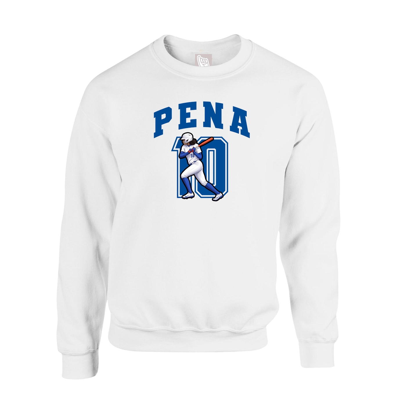Fleece Crew — Number in White