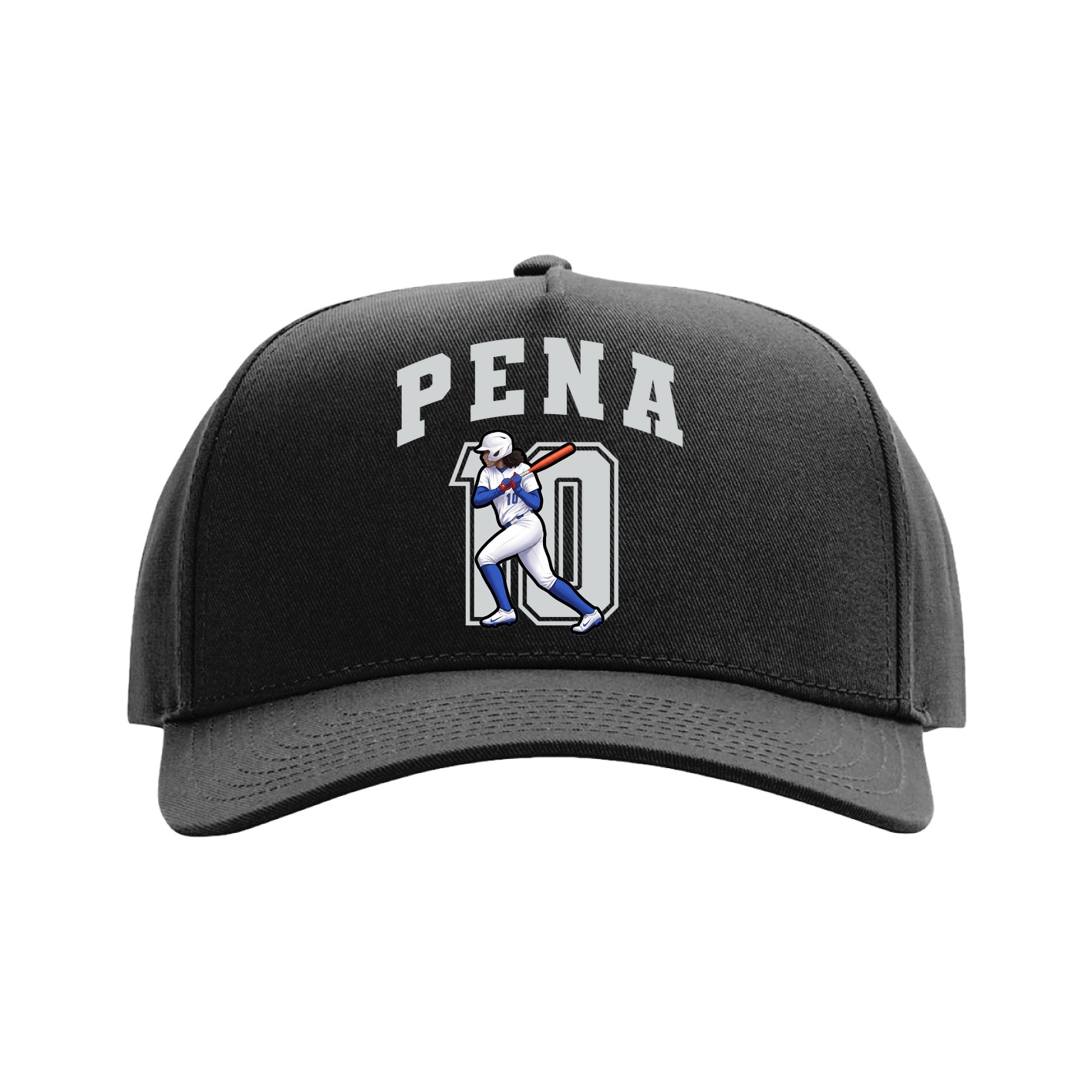 Full Fabric Five-Panel Champ Cap — Number in Black