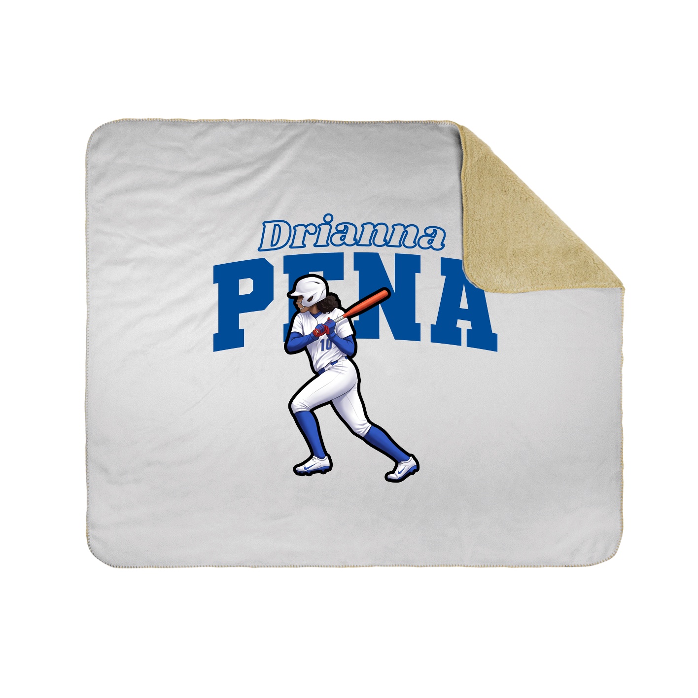 Throw Blanket — Name Arch in White