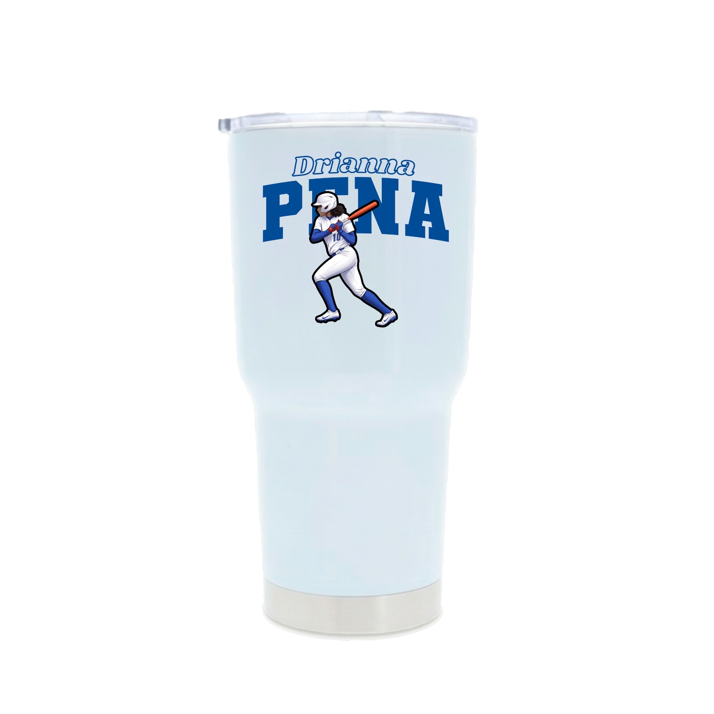 30oz Stainless Steel Tumbler — Name Arch in White
