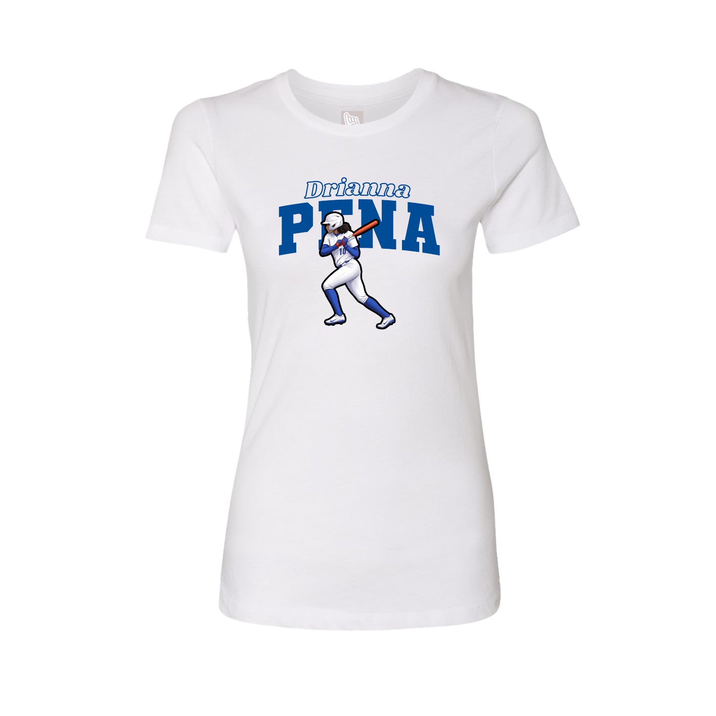 Fitted Women's Tee — Name Arch in White