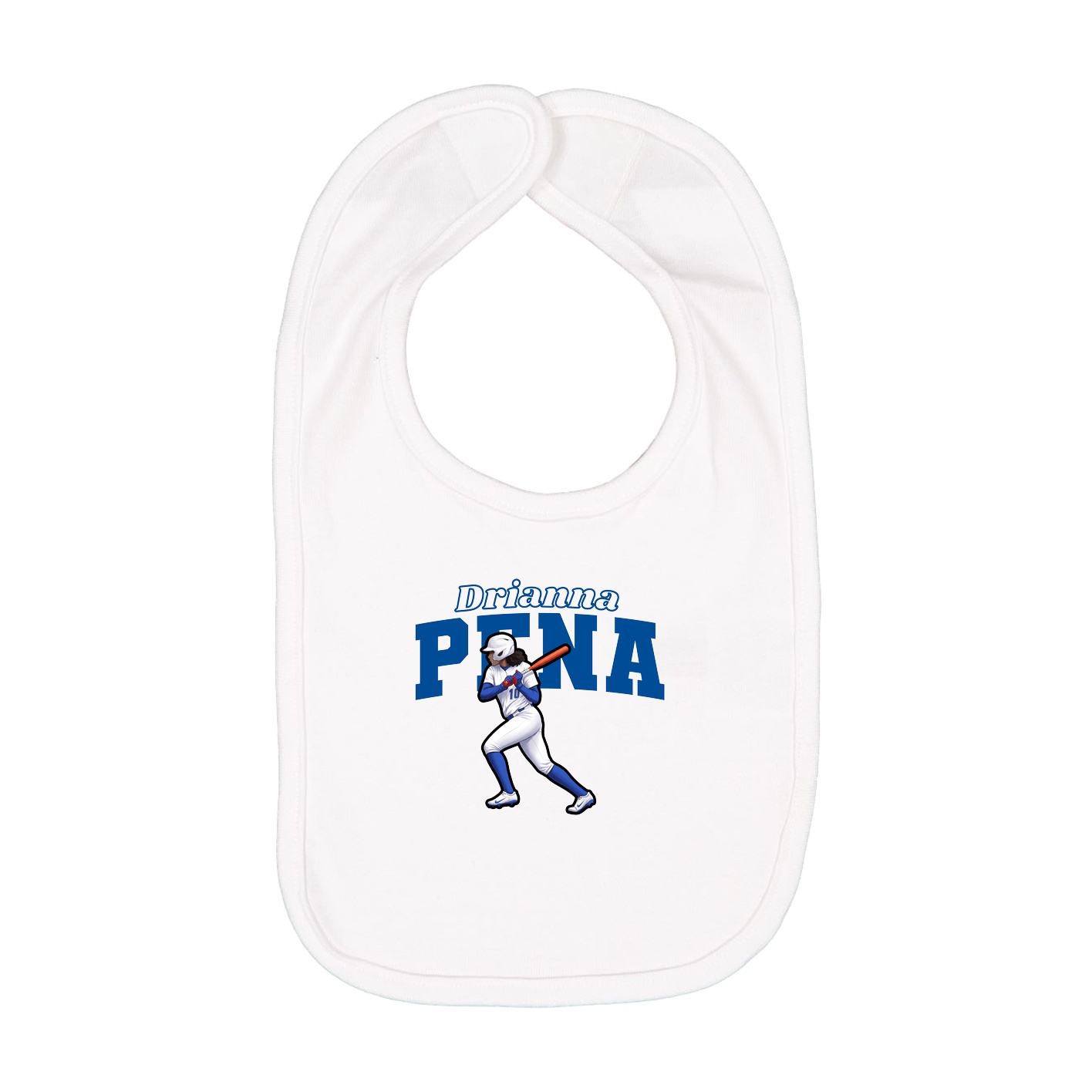 Infant Bib — Name Arch in White