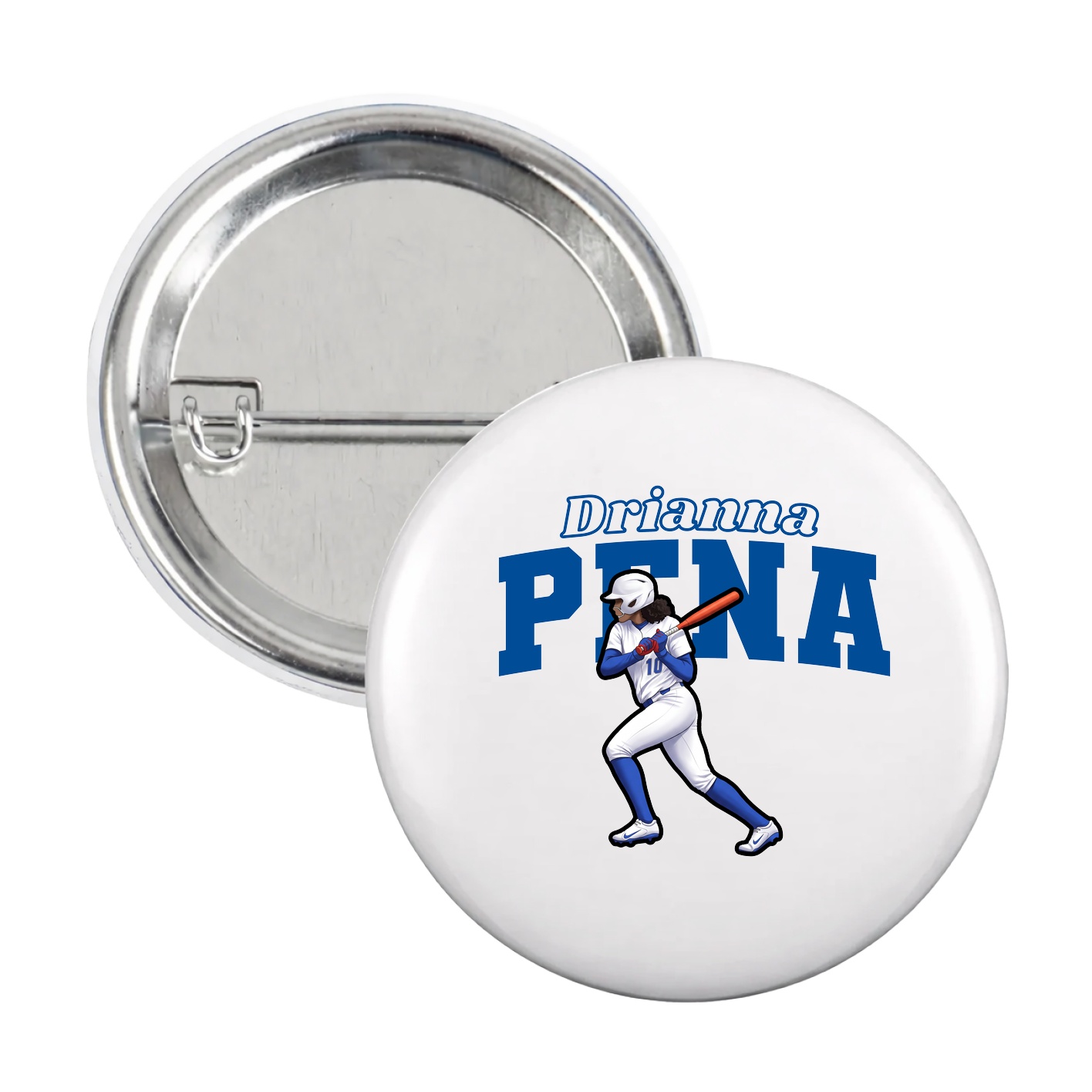 Game Day Button — Name Arch in White