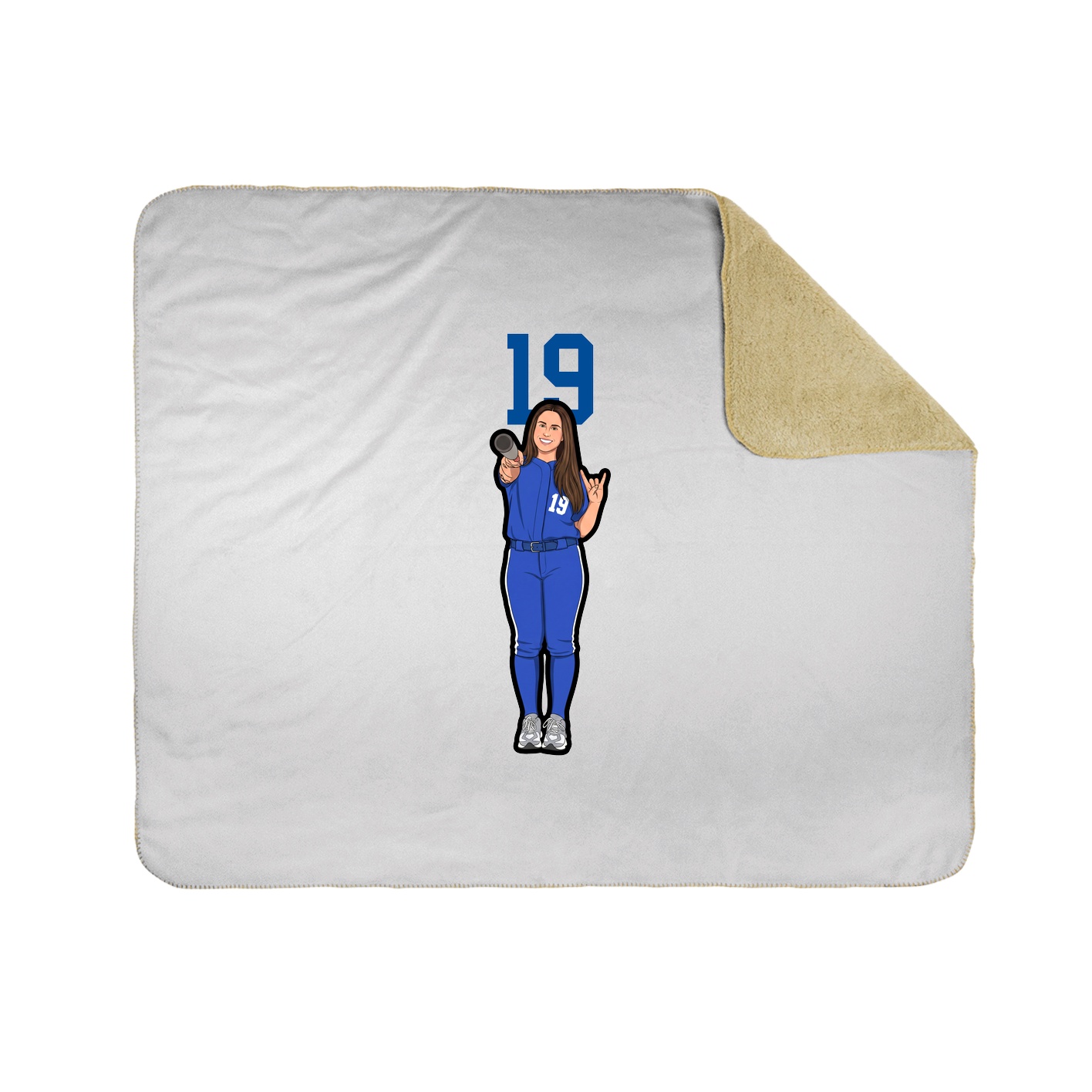 Throw Blanket — Number Top in White