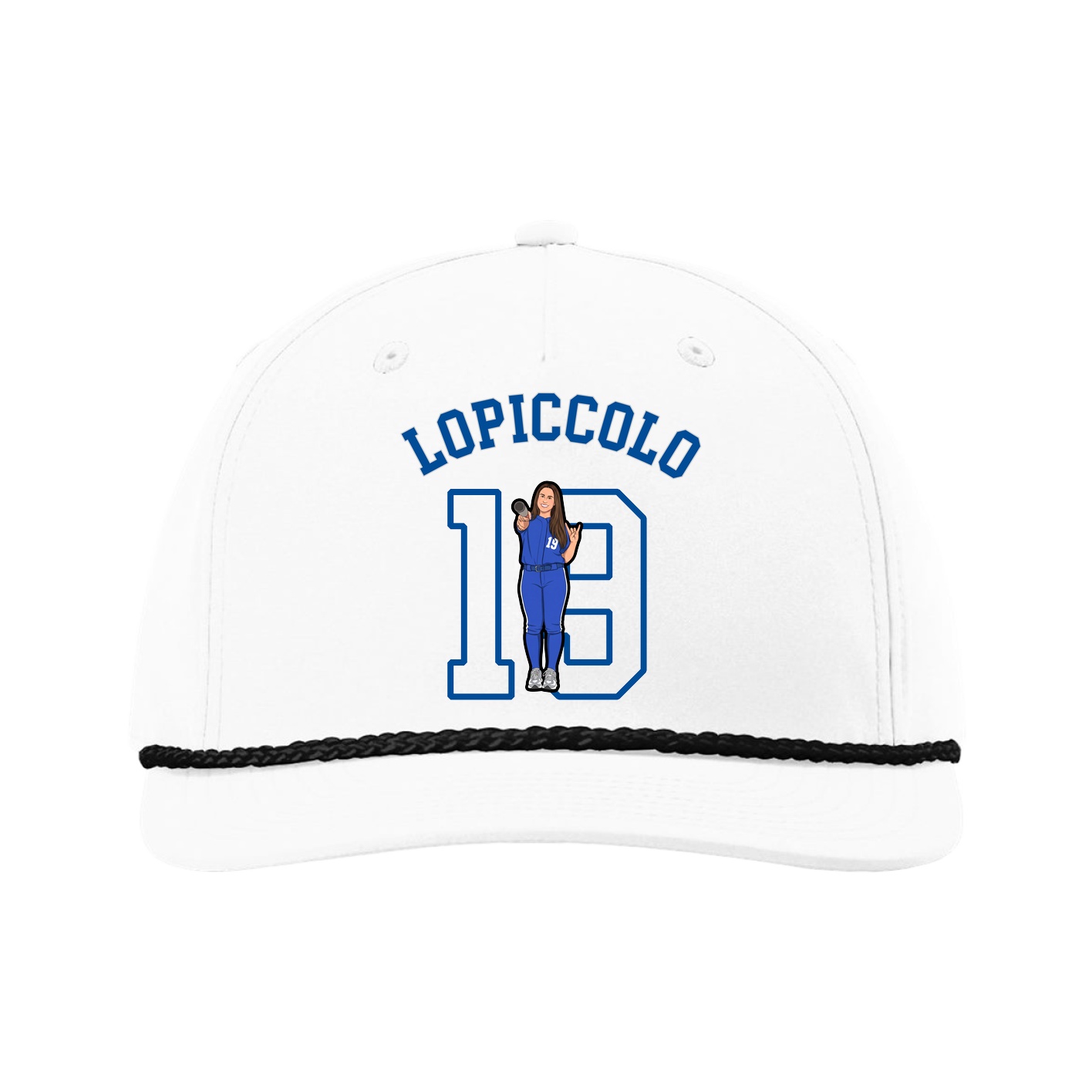 Five-Panel Classic Rope Cap — Shirsey Arch in White