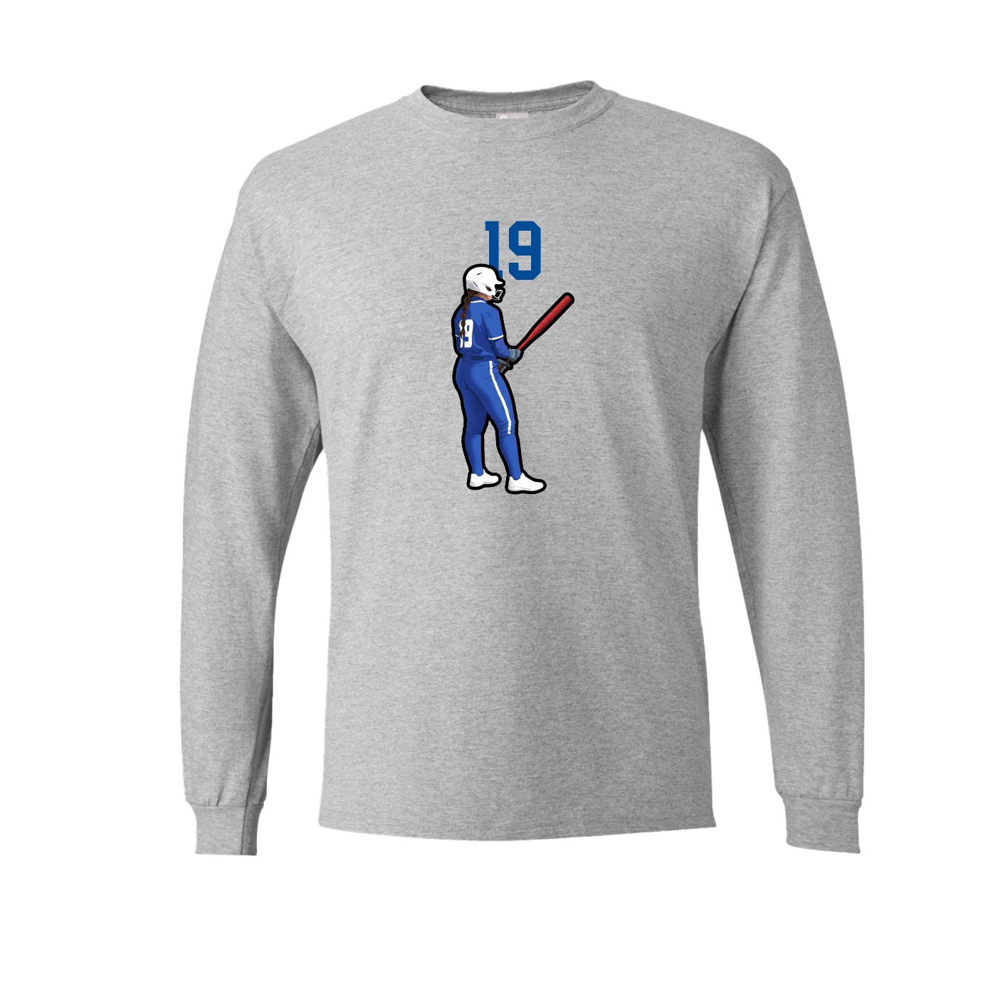 Long Sleeve Tee — Number Top in Grey
