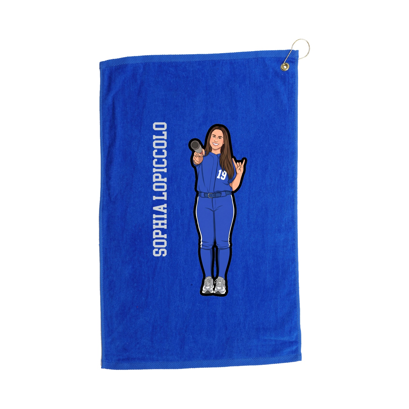 Golf Towel — Name Vertical in Royal