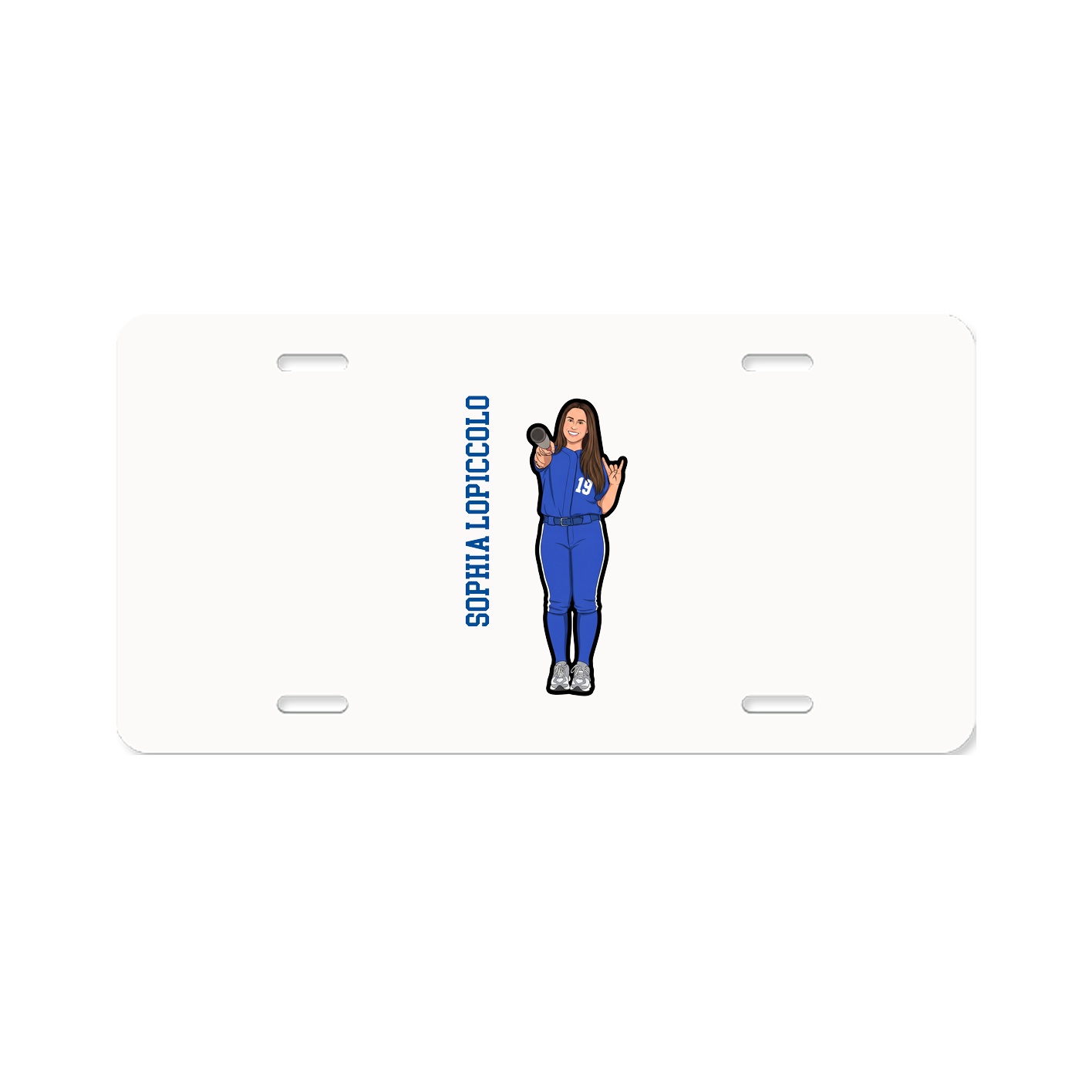 License Plate — Name Vertical in Classic