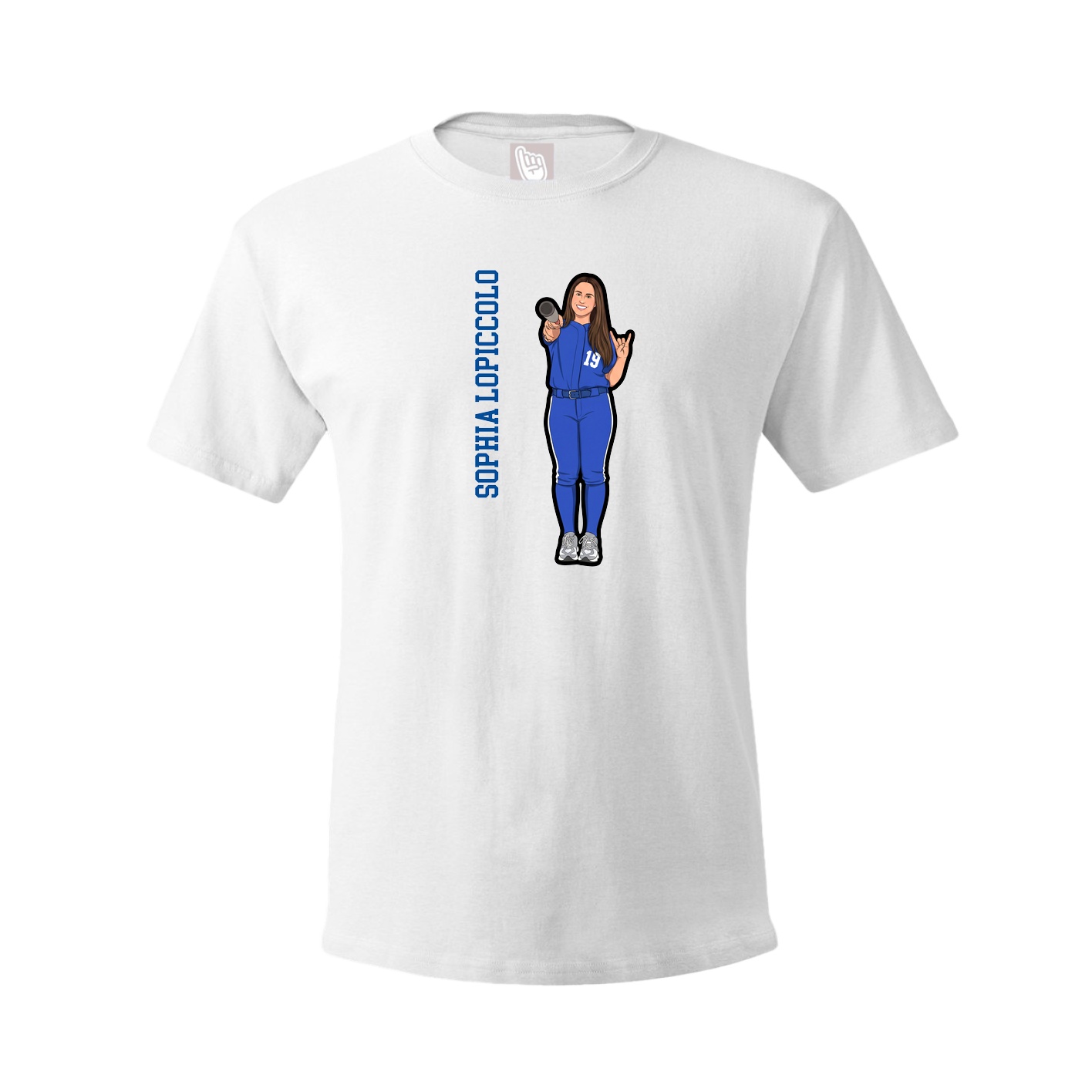 Youth Tee — Name Vertical in White
