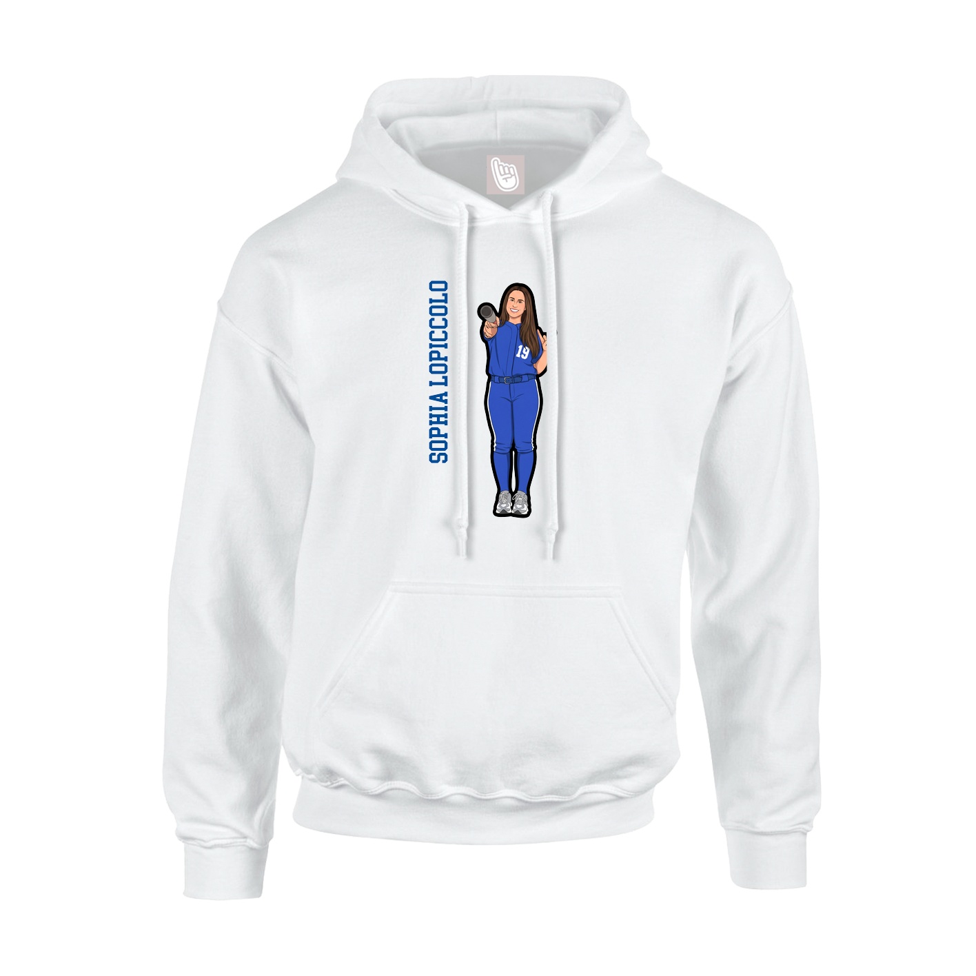 Youth Hoodie — Name Vertical in White