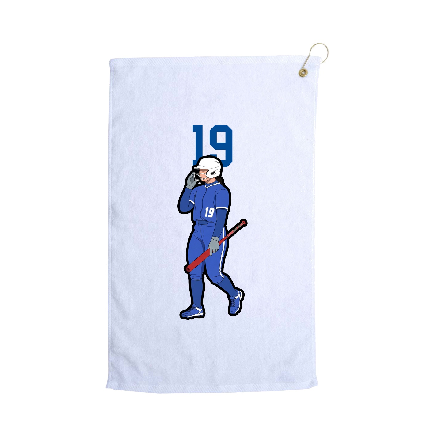 Golf Towel — Number Top in White