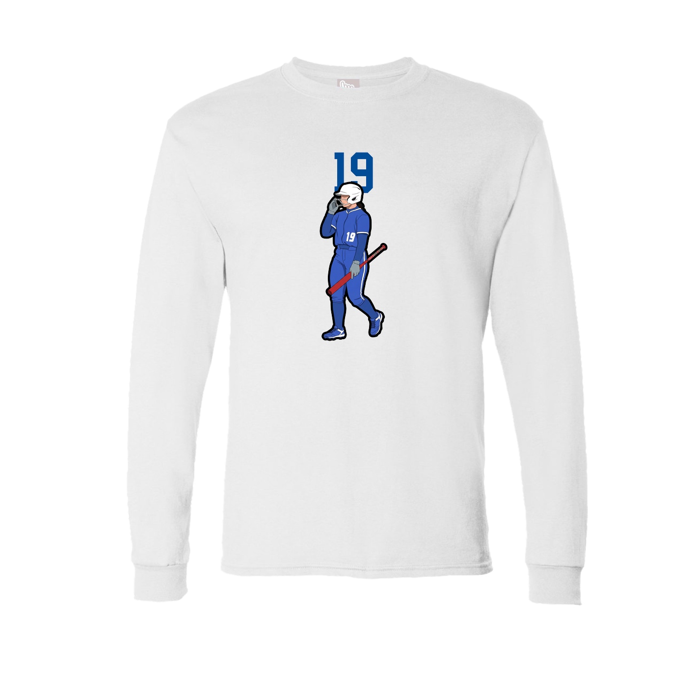 Long Sleeve Tee — Number Top in White