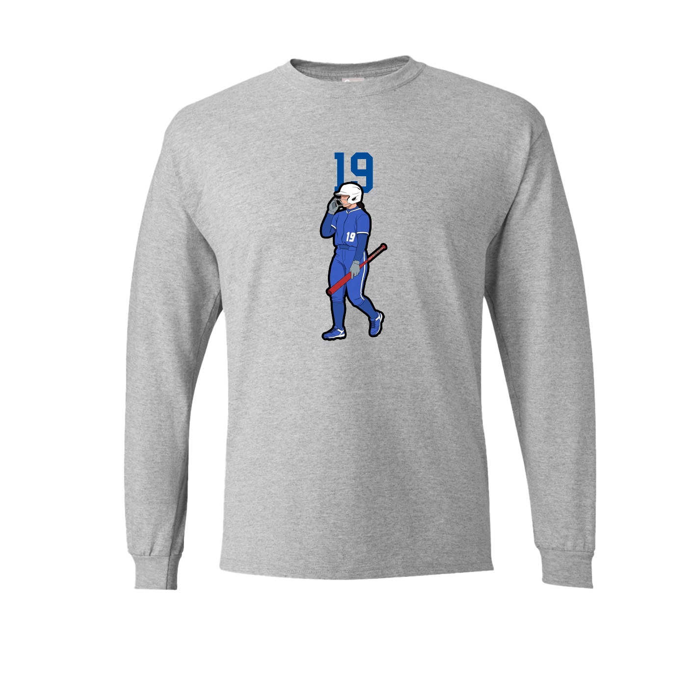 Long Sleeve Tee — Number Top in Grey