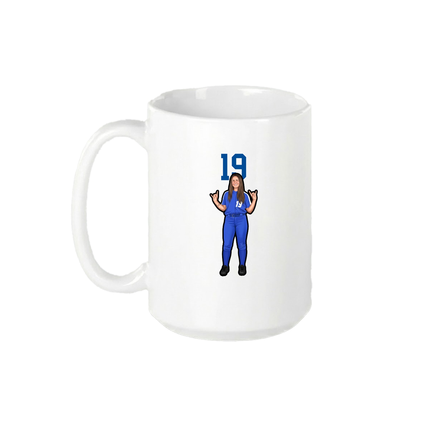15oz Coffee Mug — Number Top in White