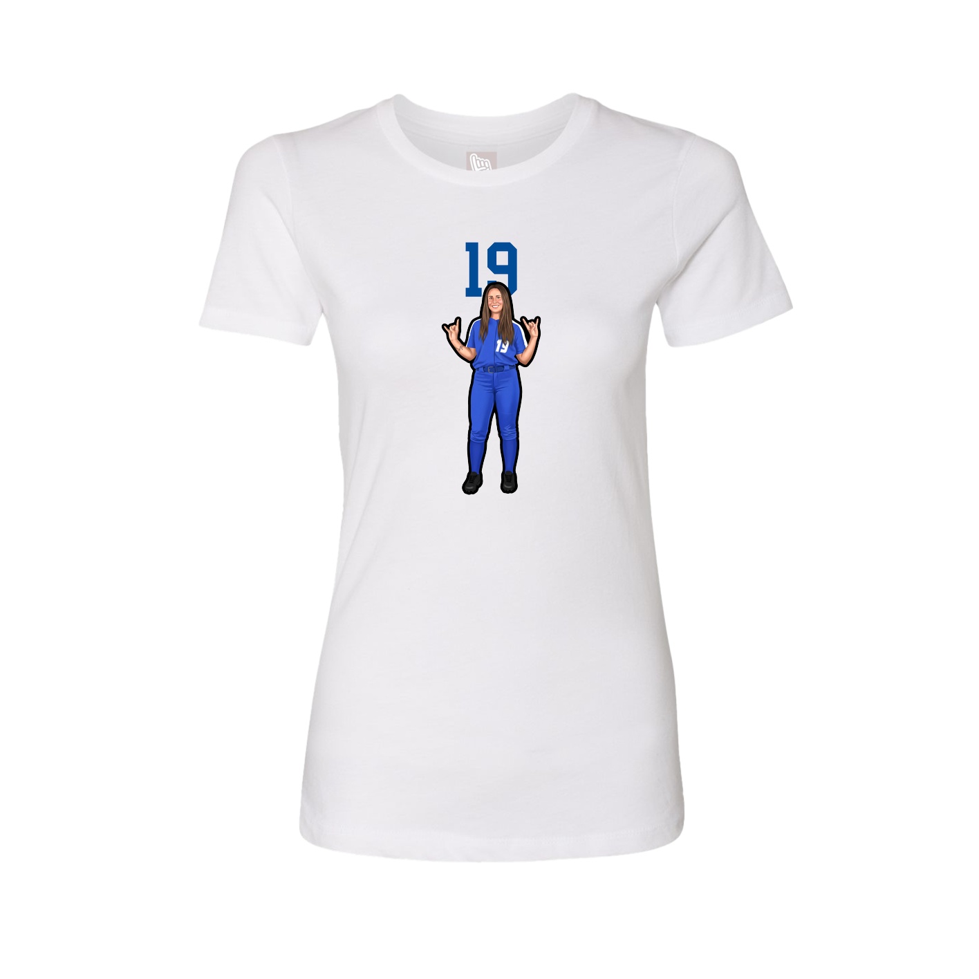 Fitted Women's Tee — Number Top in White
