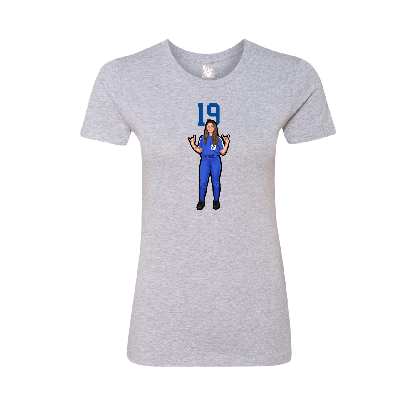 Womens Tee — Number Top in Grey
