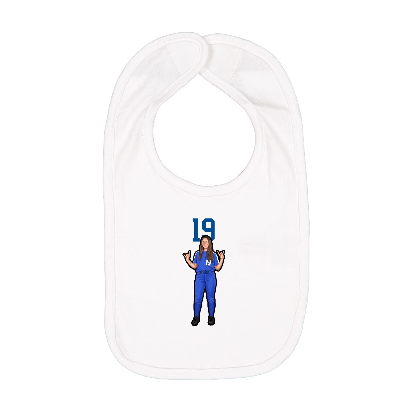Infant Bib — Number Top in White