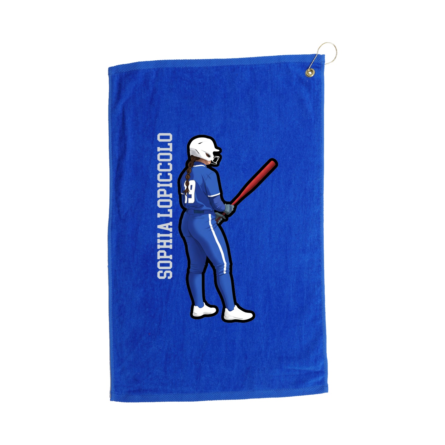 Golf Towel — Name Vertical in Royal