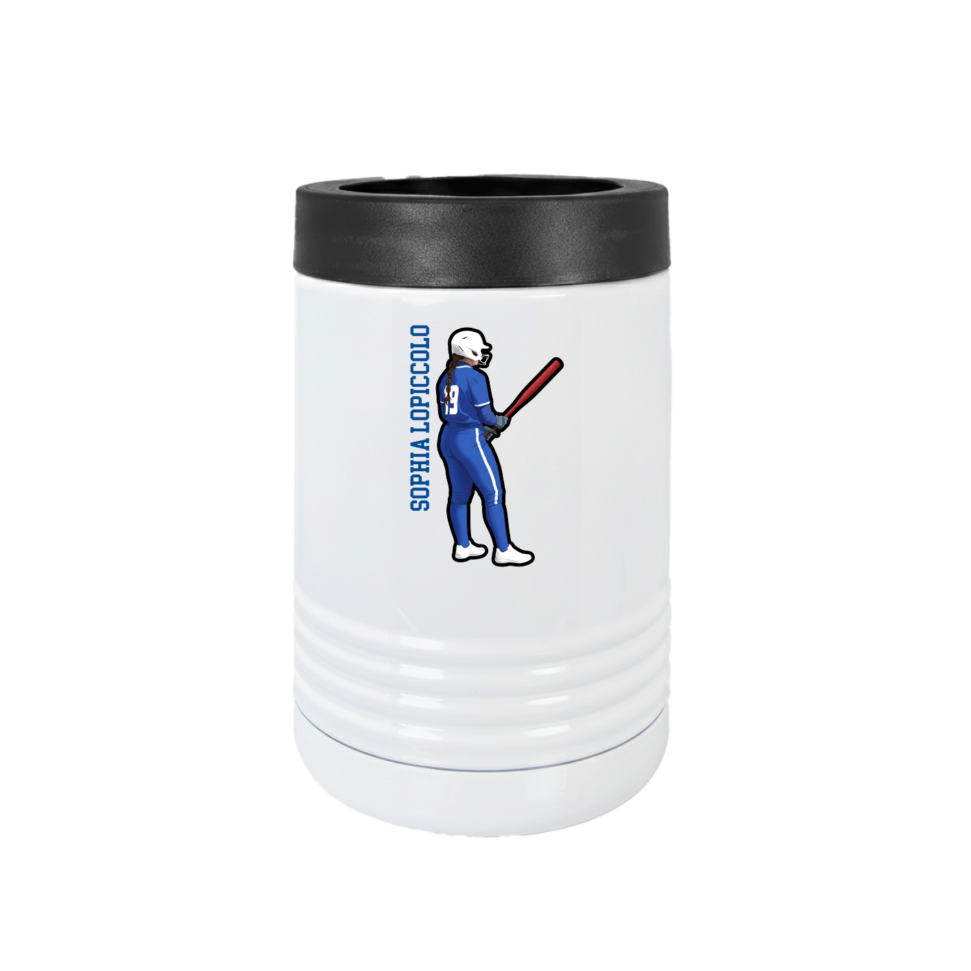Beverage Holder — Name Vertical in White