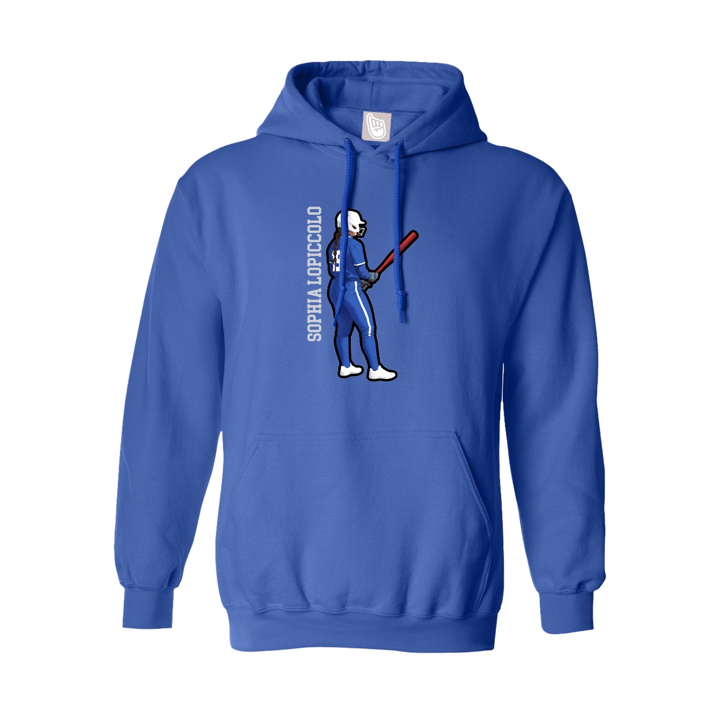 Youth Hoodie — Name Vertical in Royal
