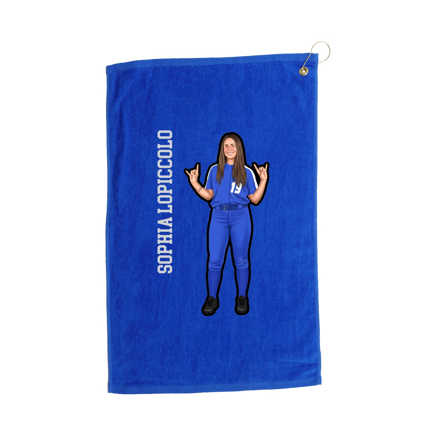 Golf Towel — Name Vertical in Royal