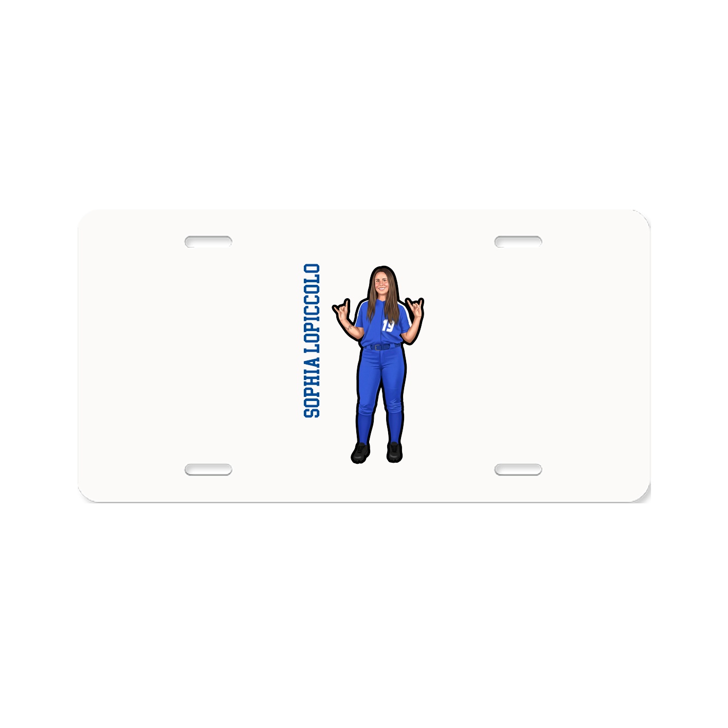 License Plate — Name Vertical in Classic
