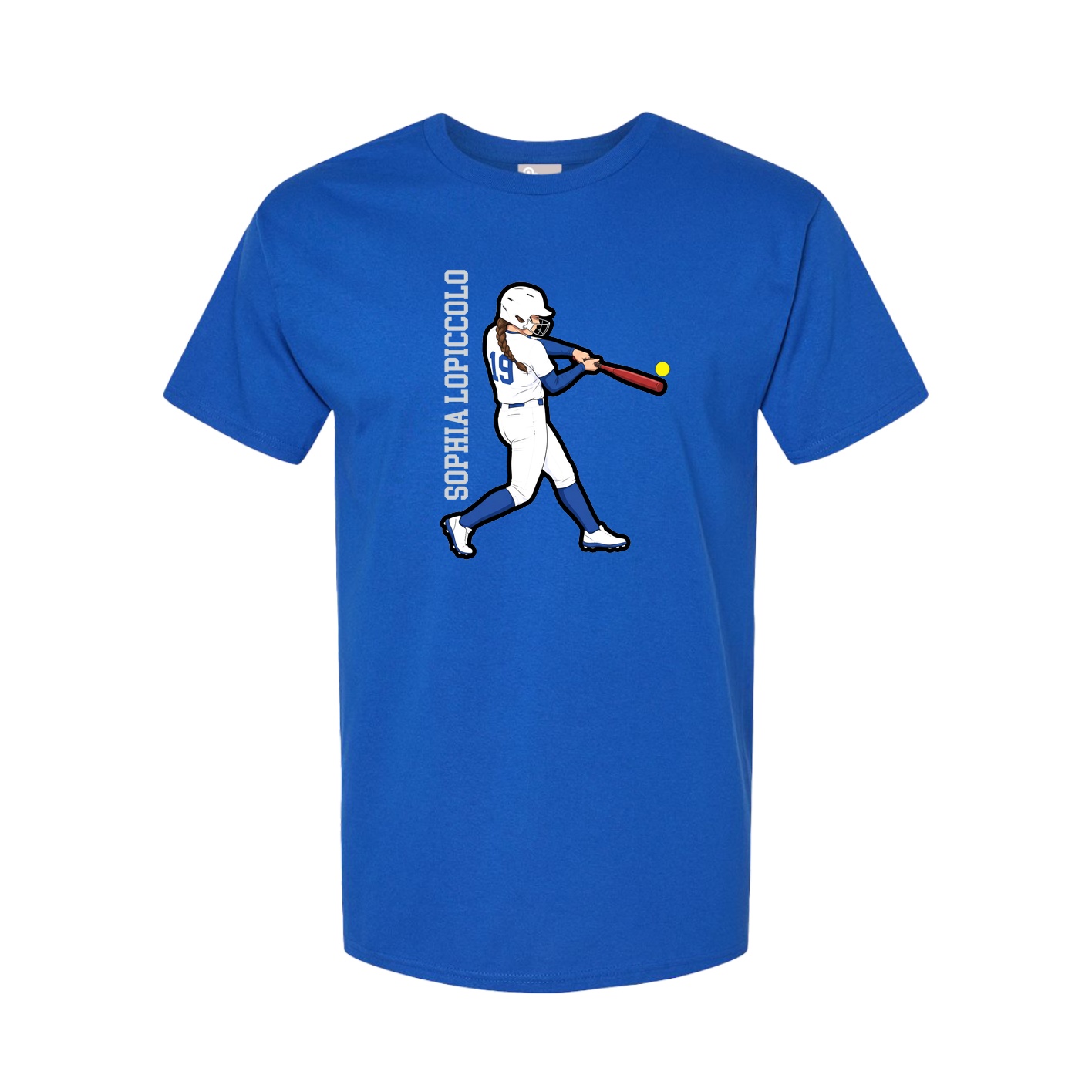 Youth Tee — Name Vertical in Royal